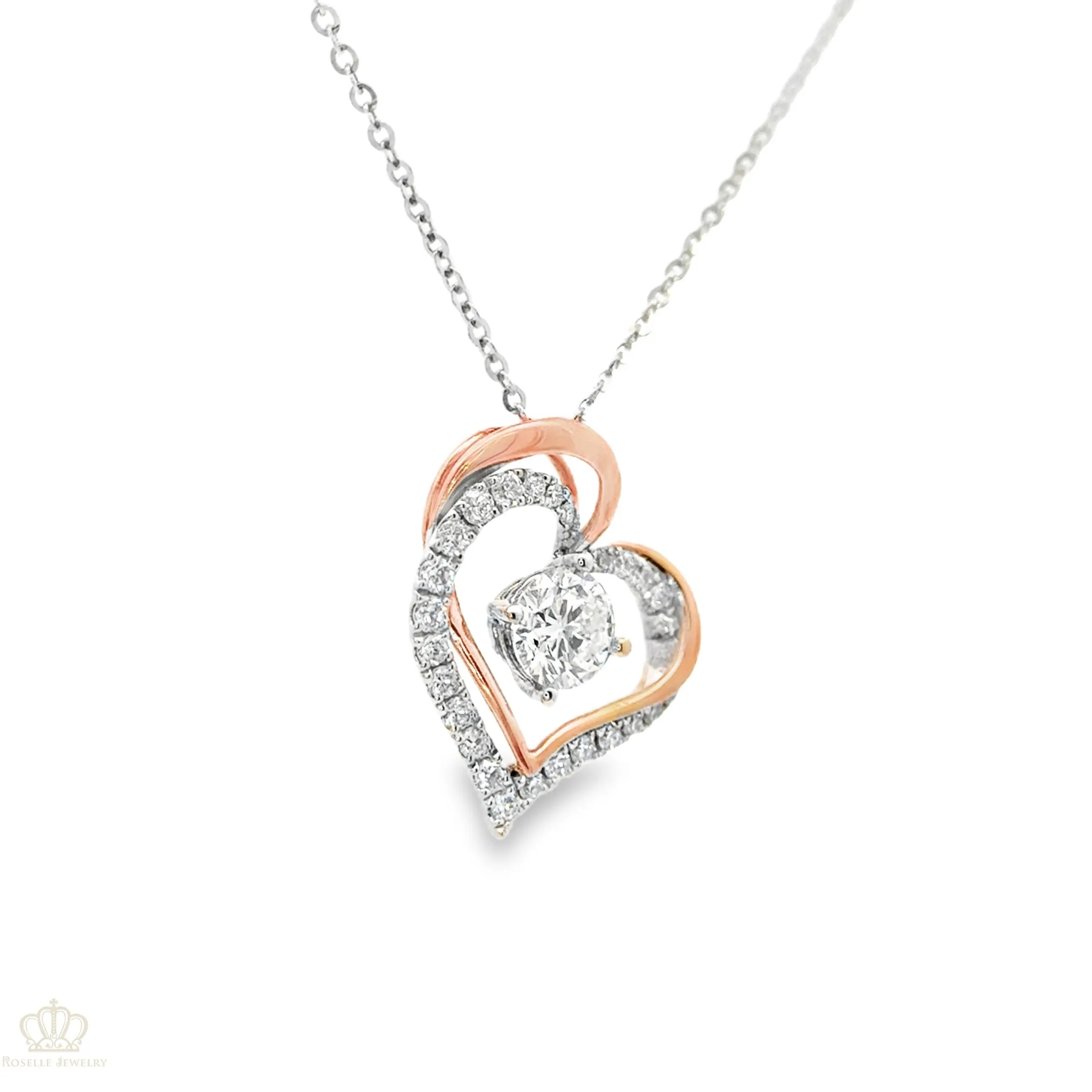 instock 0.58ctw Heart Style With Side Stone Pendants - LC52 CHARLISA™