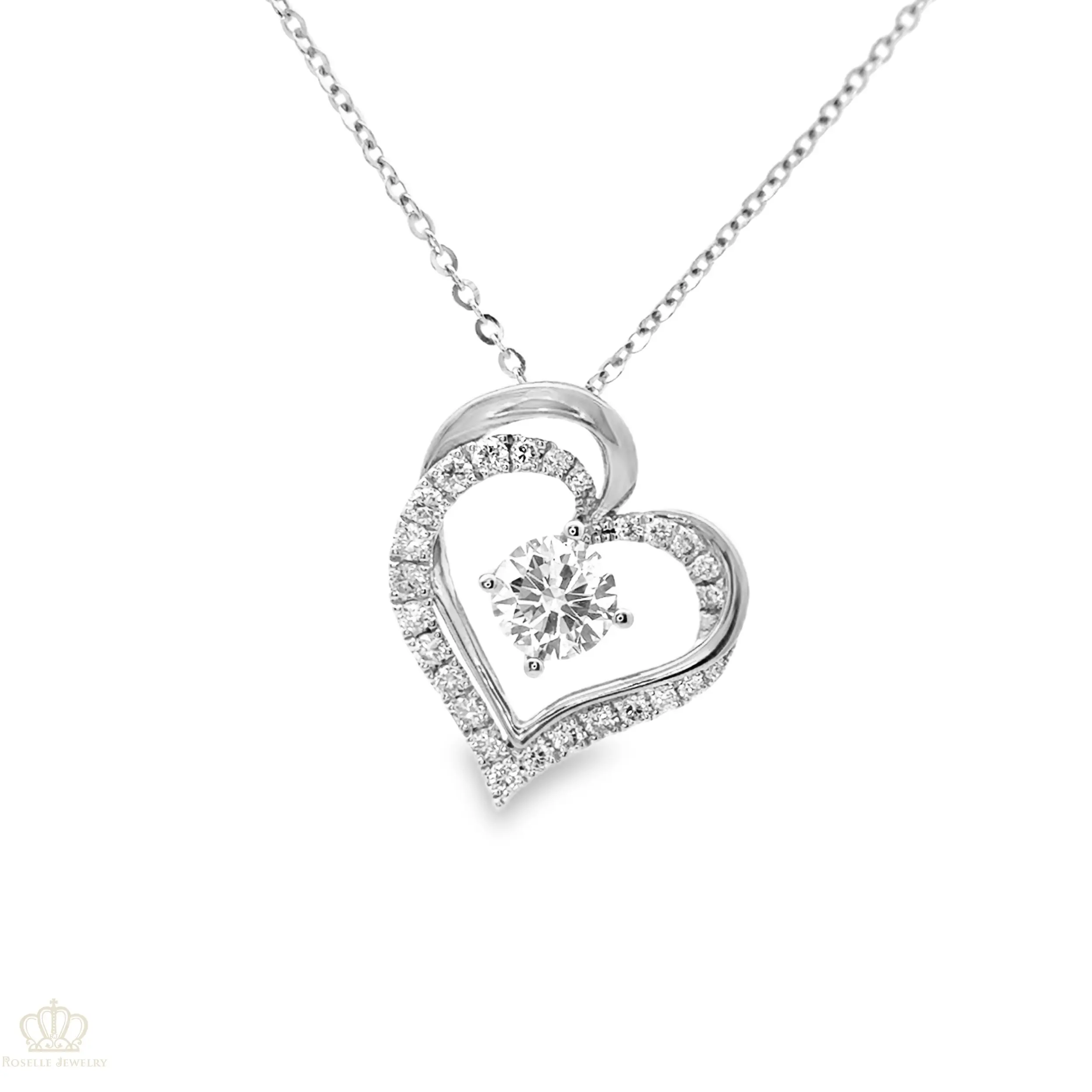 instock 0.58ctw Heart Style With Side Stone Pendants - LC52 CHARLISA™