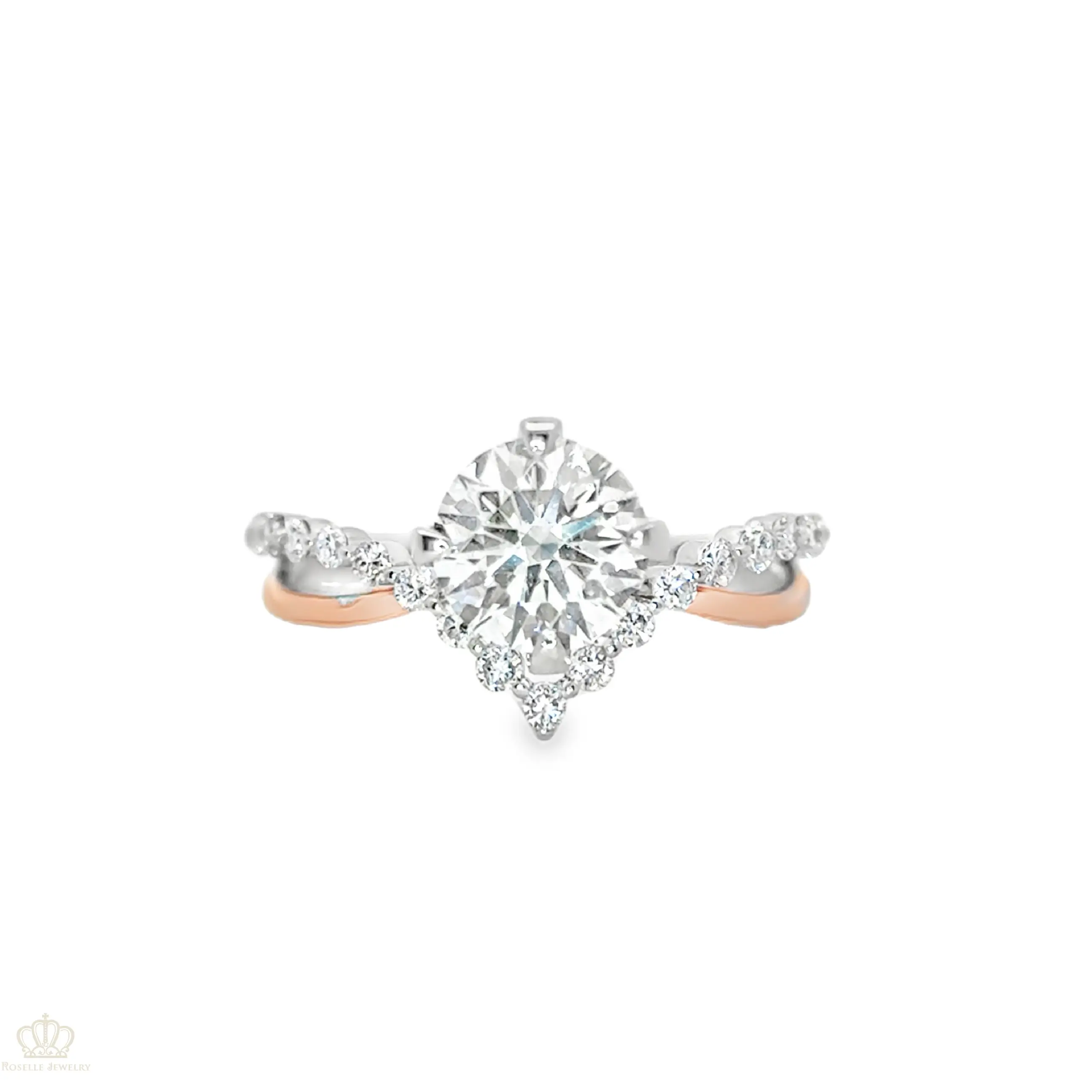 Two Tone V shape Side Stone Diamond Engagement Ring [Setting Only] - LGR042 CHARLISA™