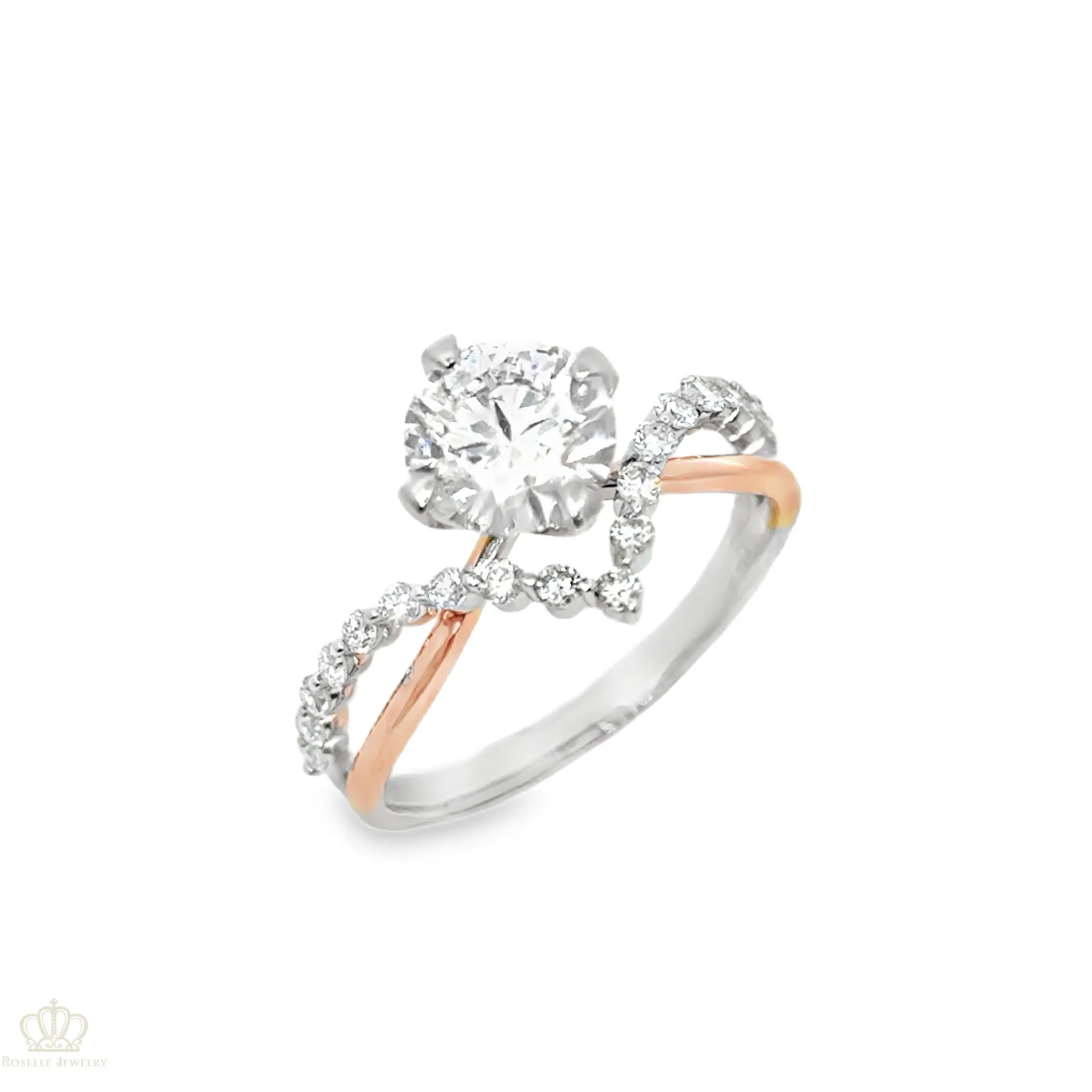 Two Tone V shape Side Stone Diamond Engagement Ring [Setting Only] - LGR042 CHARLISA™