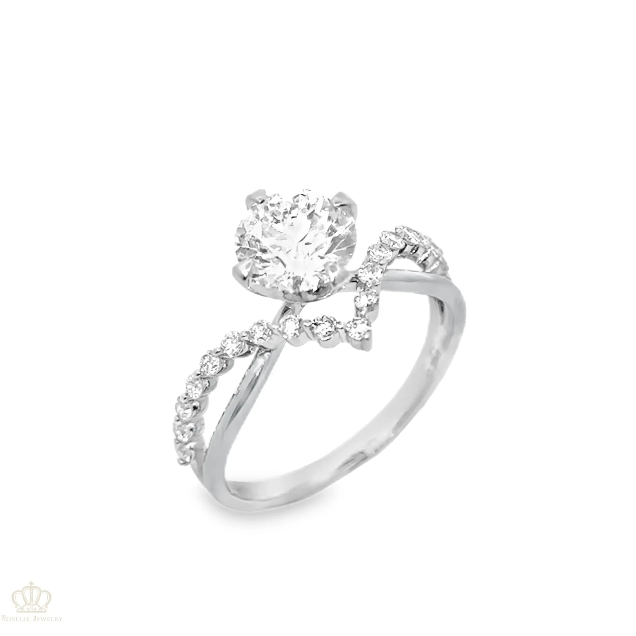 Two Tone V shape Side Stone Diamond Engagement Ring [Setting Only] - LGR042 CHARLISA™