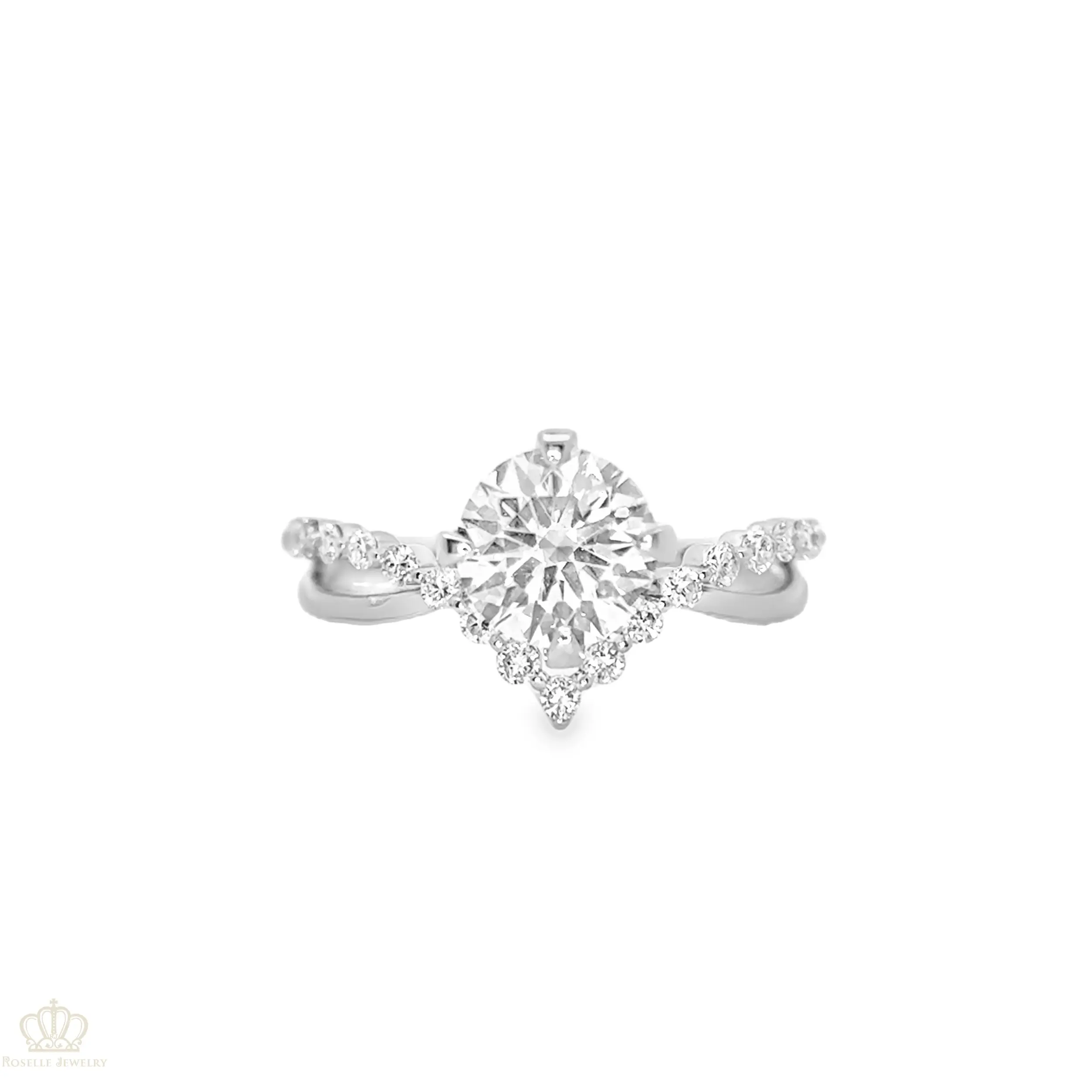 Two Tone V shape Side Stone Diamond Engagement Ring [Setting Only] - LGR042 CHARLISA™