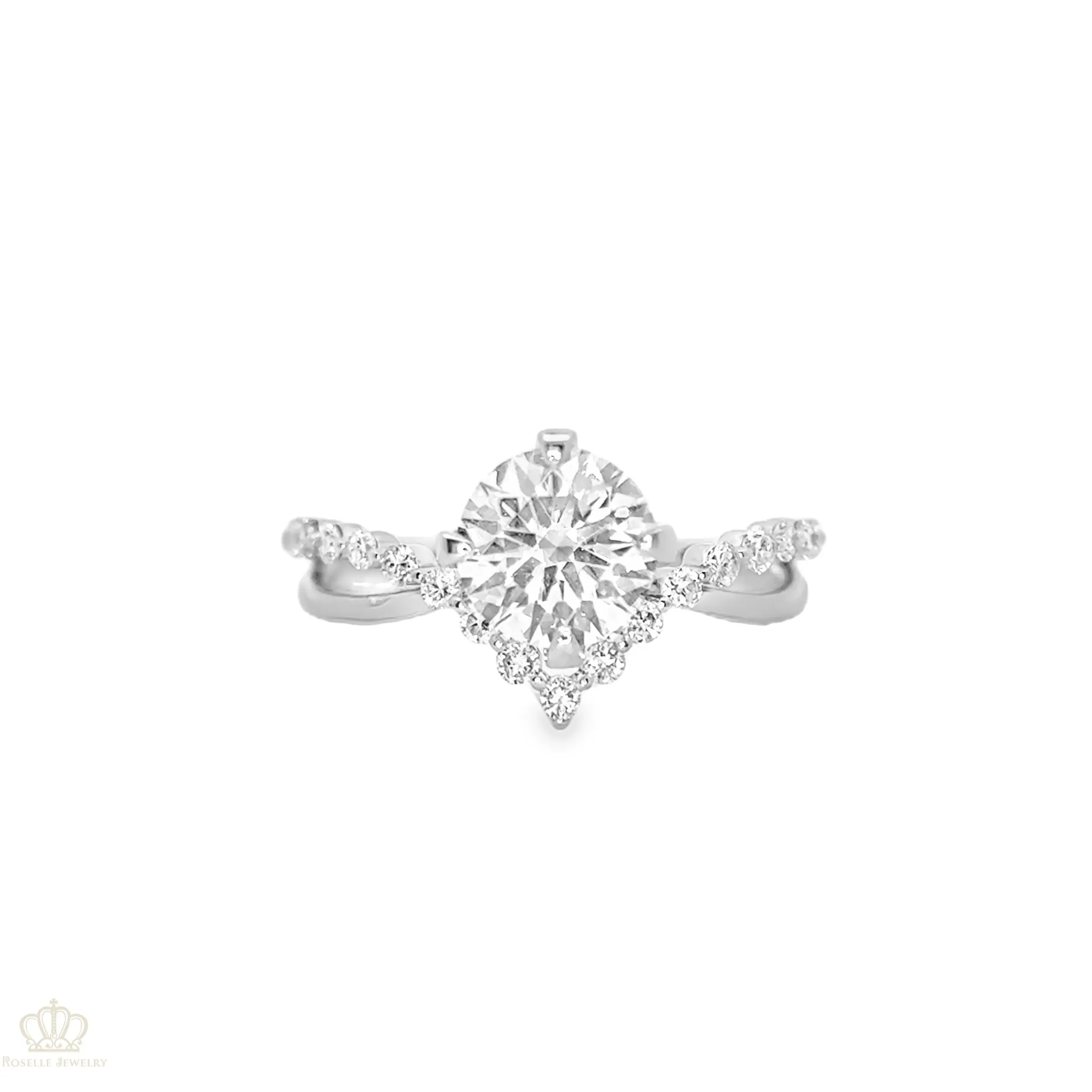 Two Tone V shape Side Stone Diamond Engagement Ring [Setting Only] - LGR042 CHARLISA™