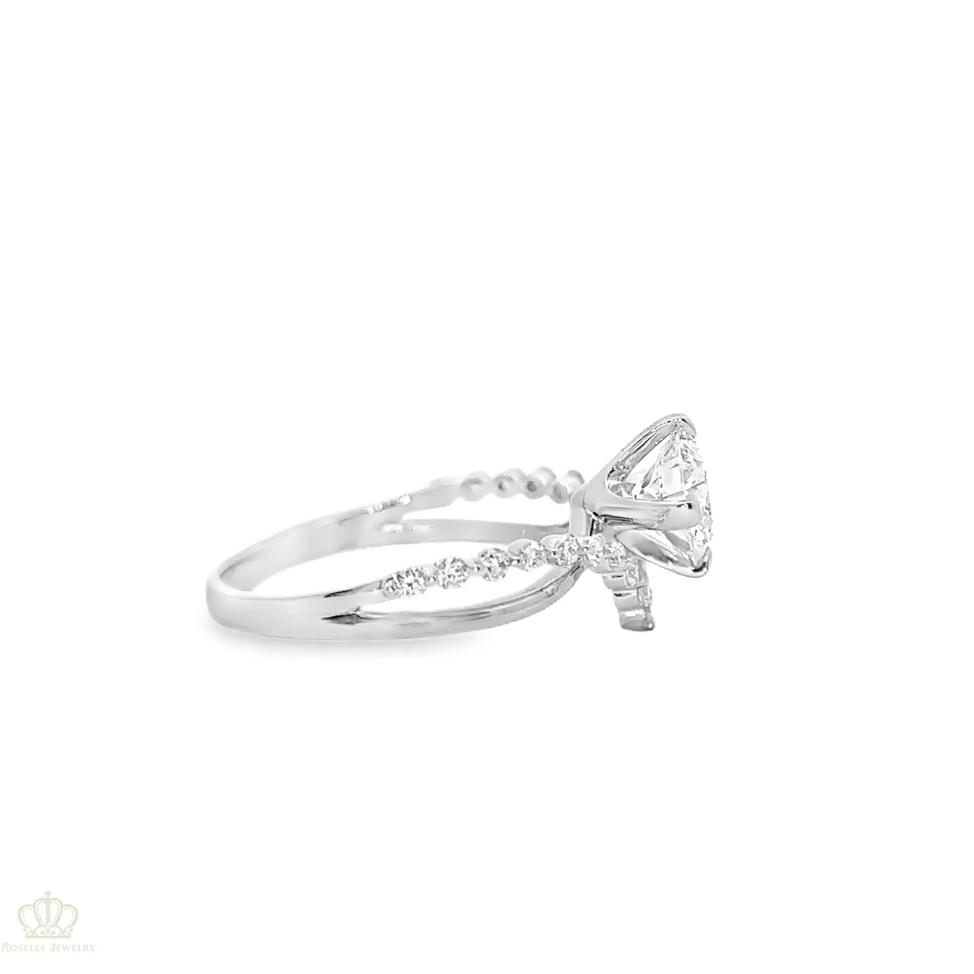 Two Tone V shape Side Stone Diamond Engagement Ring [Setting Only] - LGR042 CHARLISA™