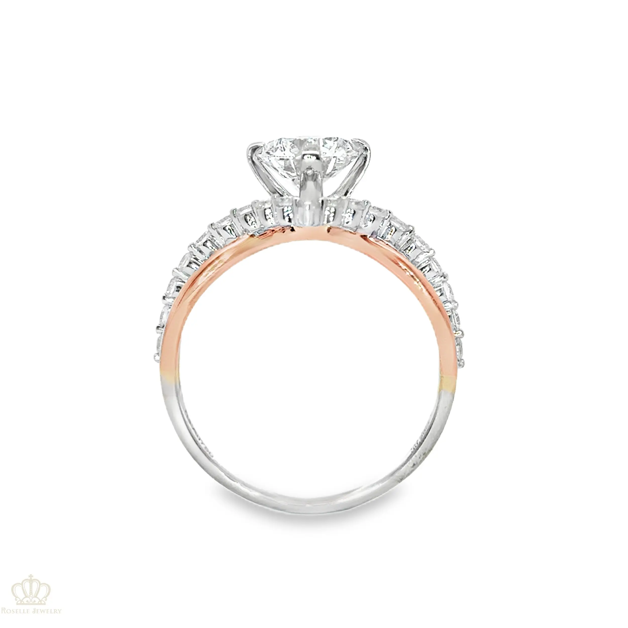 Two Tone V shape Side Stone Diamond Engagement Ring [Setting Only] - LGR042 CHARLISA™