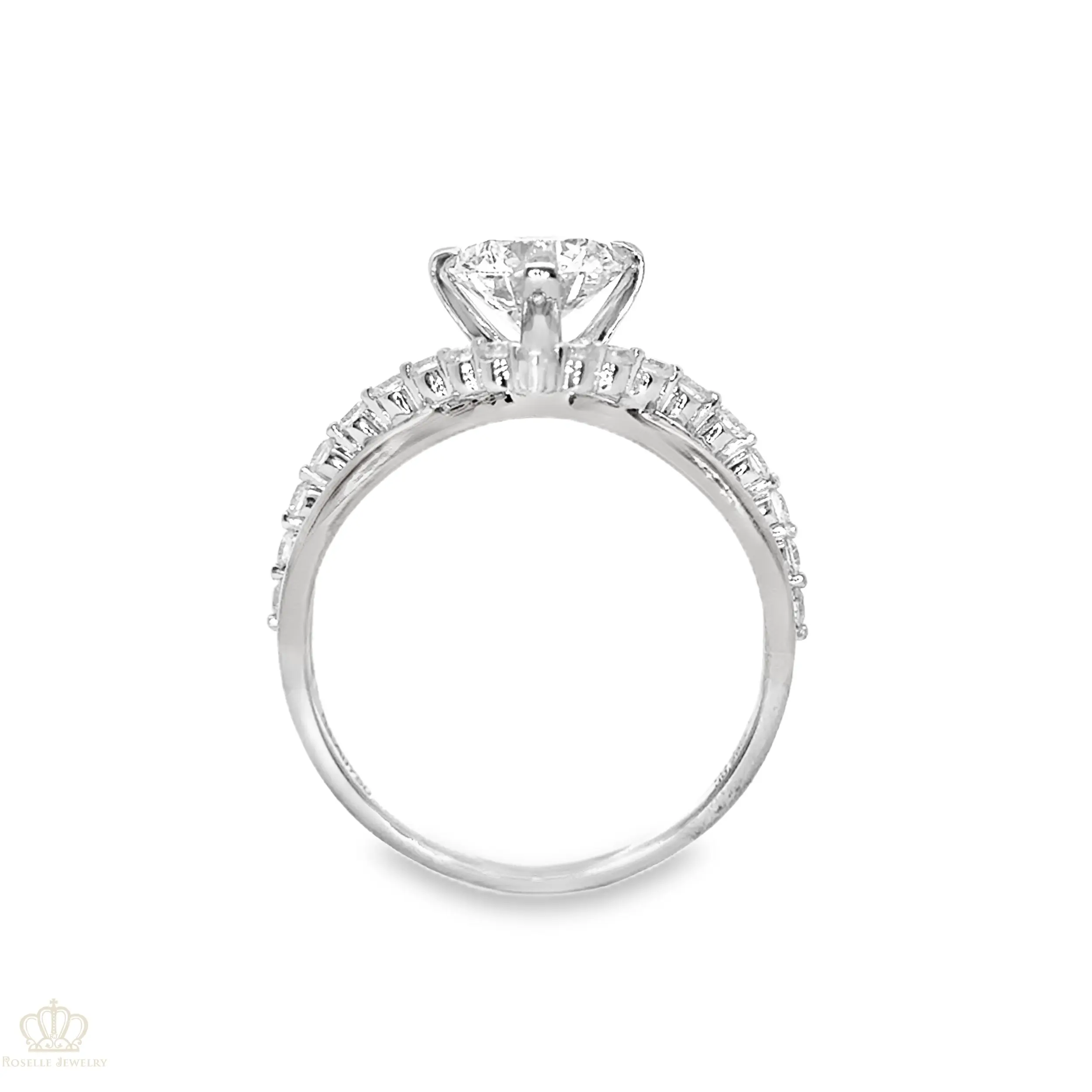 Two Tone V shape Side Stone Diamond Engagement Ring [Setting Only] - LGR042 CHARLISA™