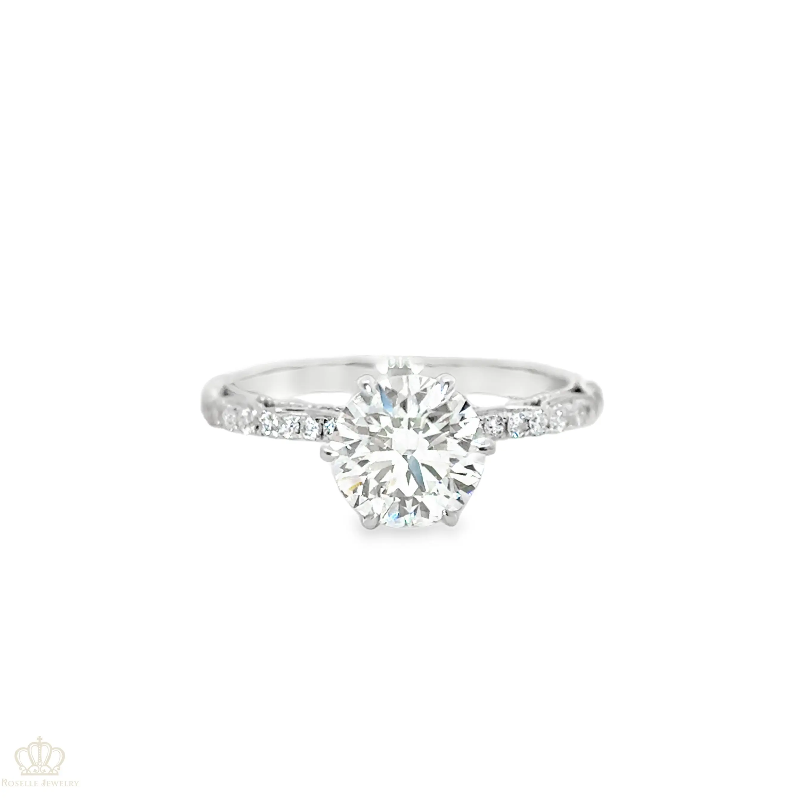 LGV210 - [Setting Only] Four Prong Side Stone Vintage Engagement Ring CHARLISA™