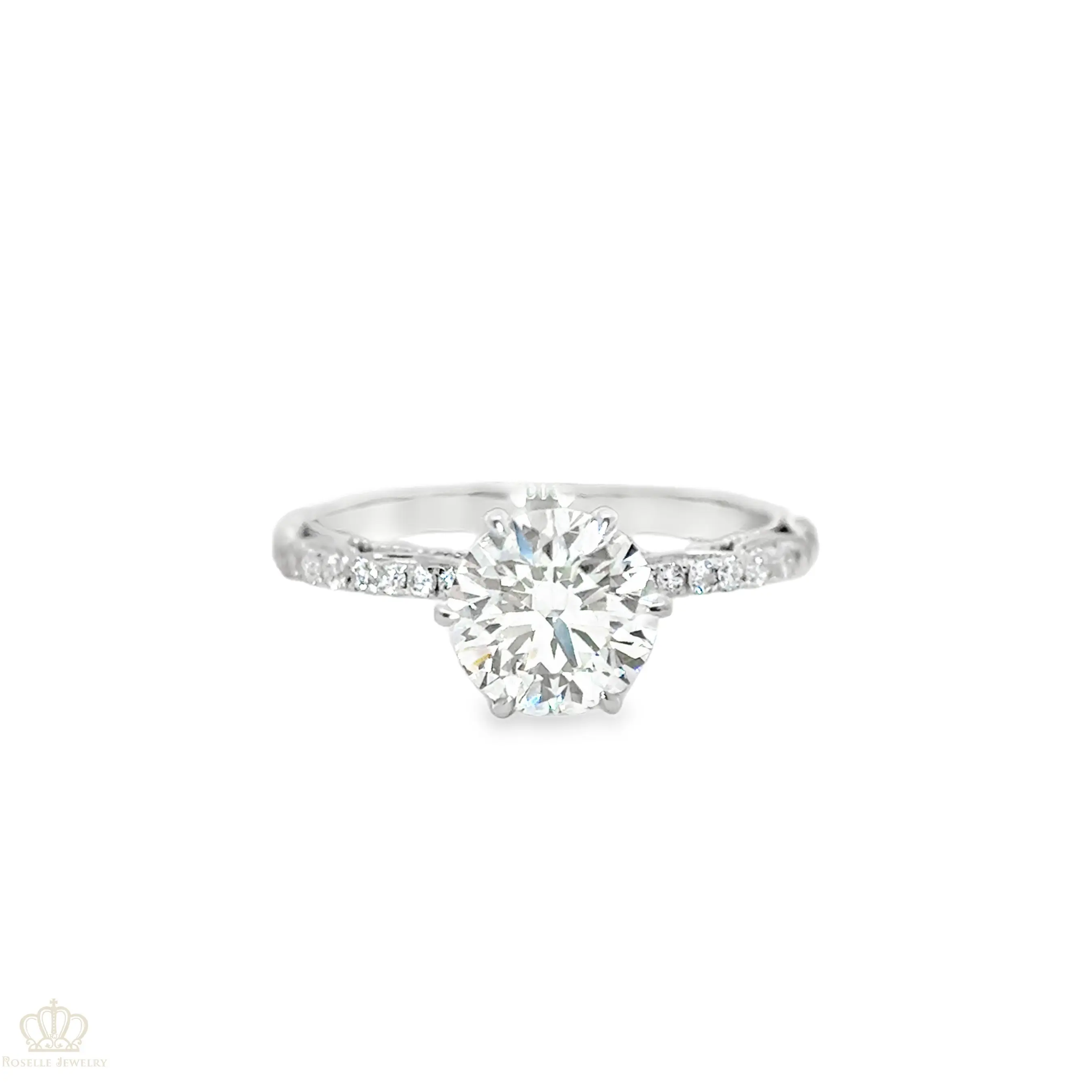LGV210 - [Setting Only] Four Prong Side Stone Vintage Engagement Ring CHARLISA™