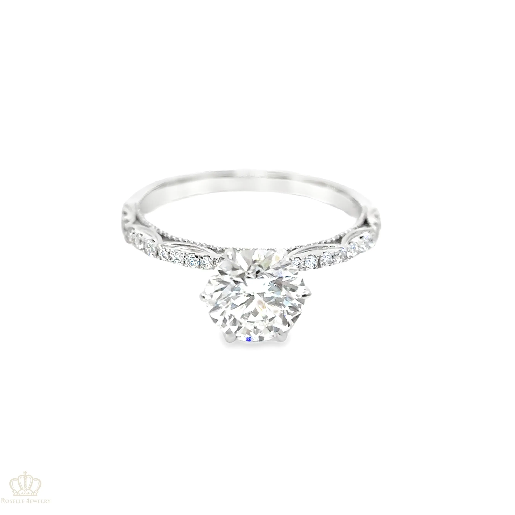 LGV210 - [Setting Only] Four Prong Side Stone Vintage Engagement Ring CHARLISA™