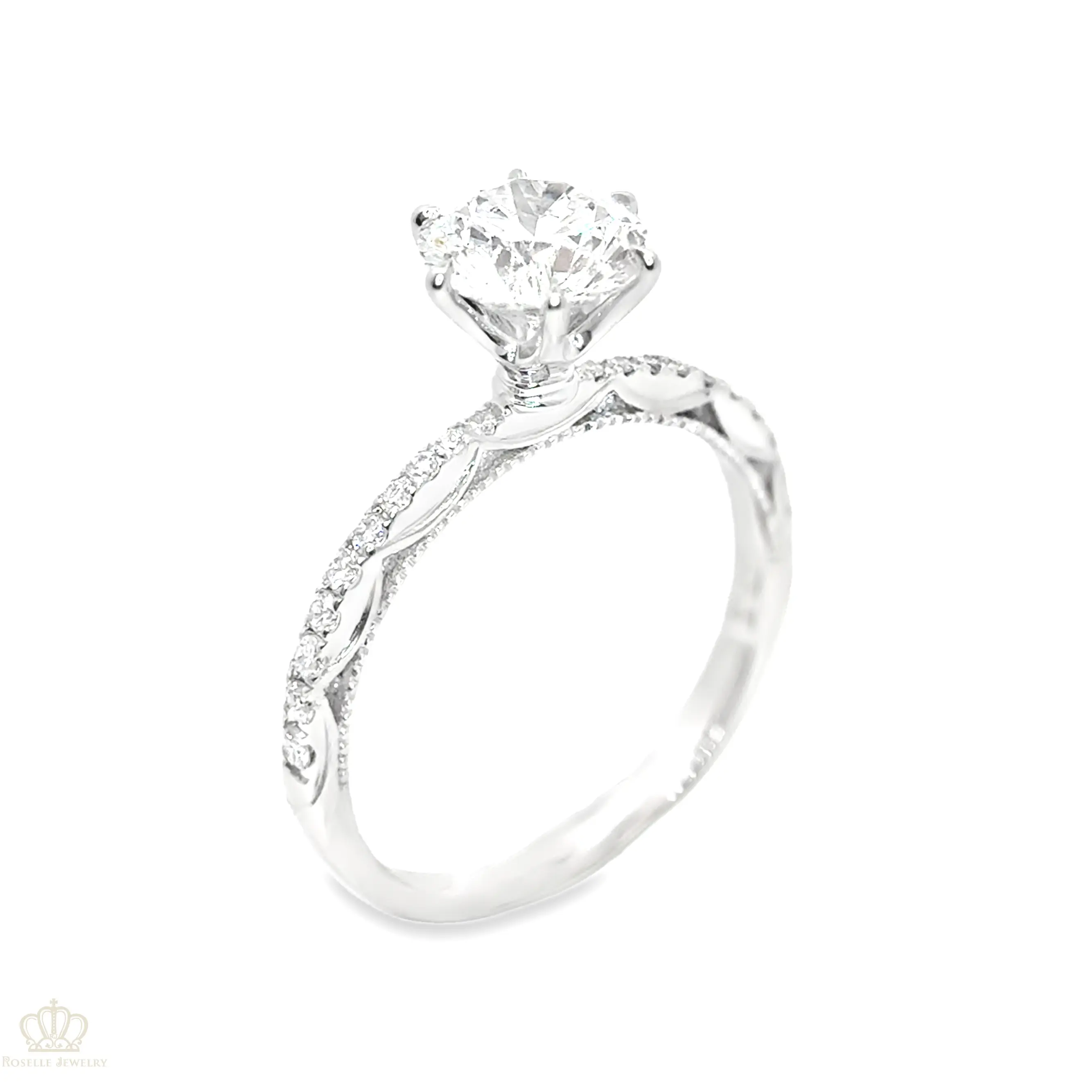 LGV210 - [Setting Only] Four Prong Side Stone Vintage Engagement Ring CHARLISA™