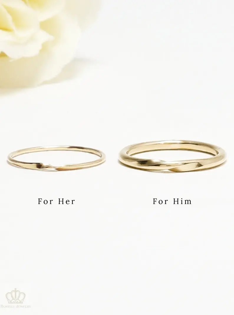 Unique Twist Couple Wedding Ring Set - WM31 CHARLISA™