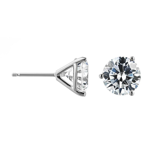 Three Prong Classic Stud Earrings (Setting Only) - DC001