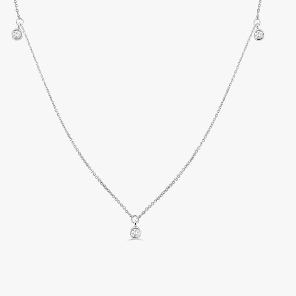 OBFJ1581 - 14k 5 Diamond Dangle Necklace 8