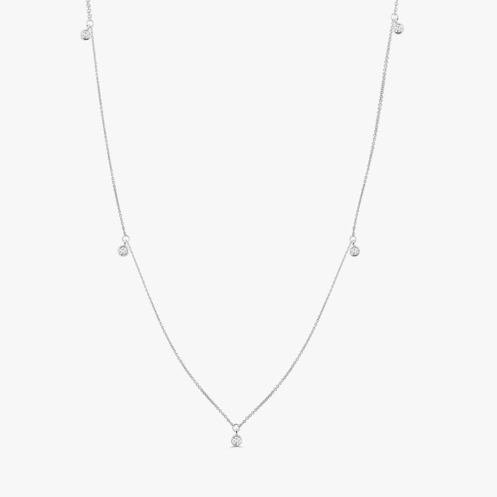 OBFJ1581 - 14k 5 Diamond Dangle Necklace 9