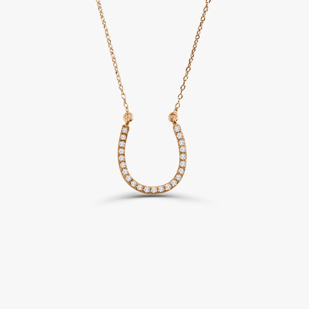 OBFJ1598 - 14k Diamond Large Horseshoe Necklace 4