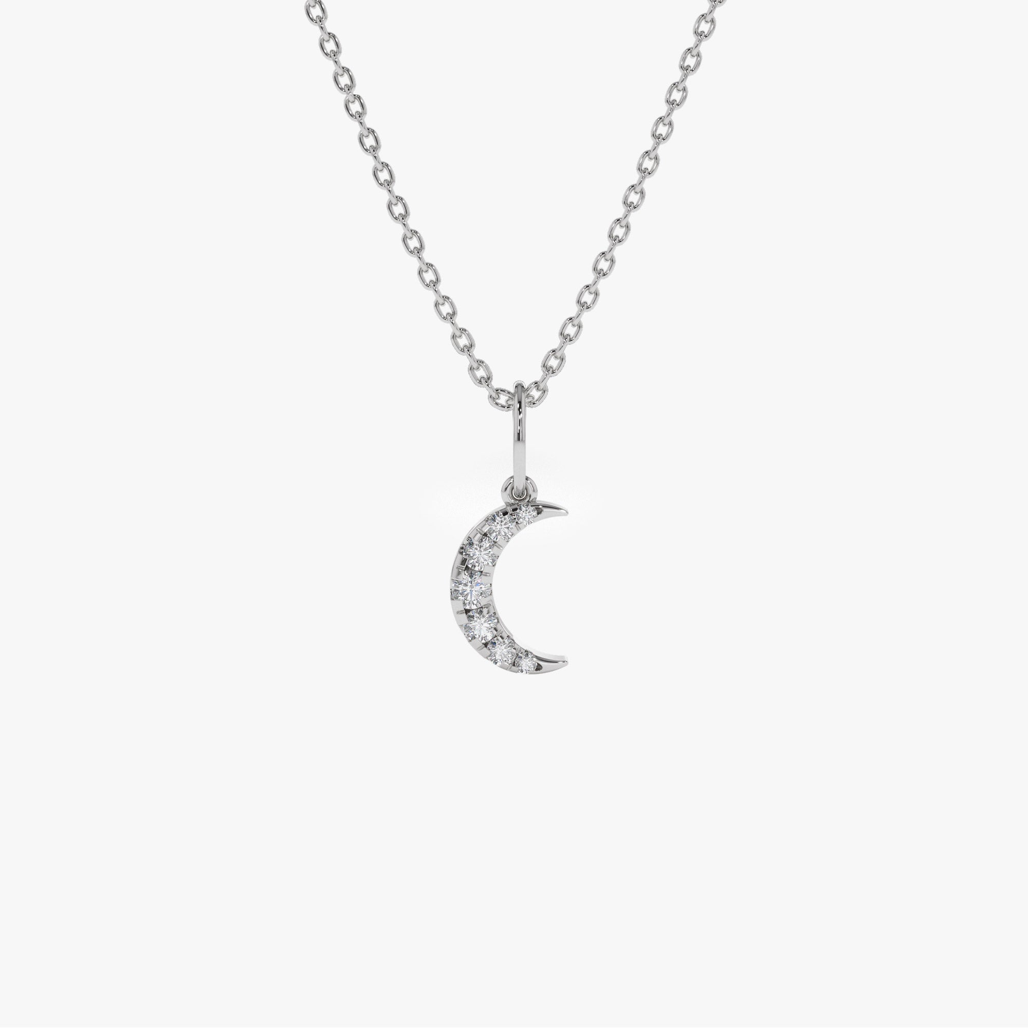OBFJ1424 - 14k Dainty Crescent Moon Diamond Charm 2