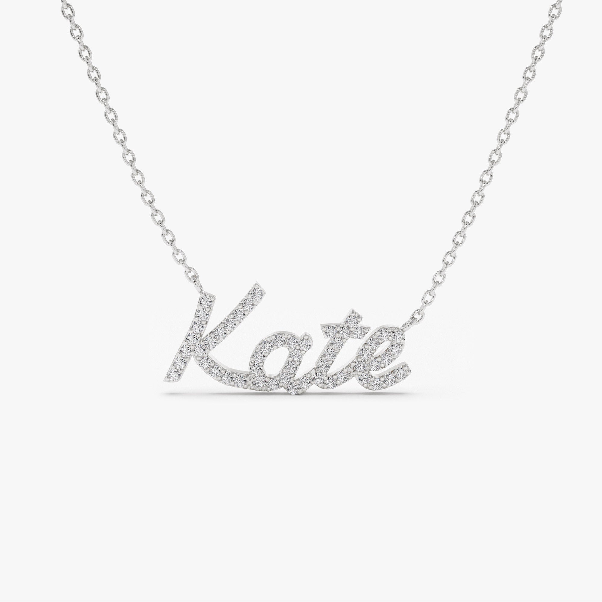OBFJ1075 - 14k Personalized Diamond Name Necklace 11