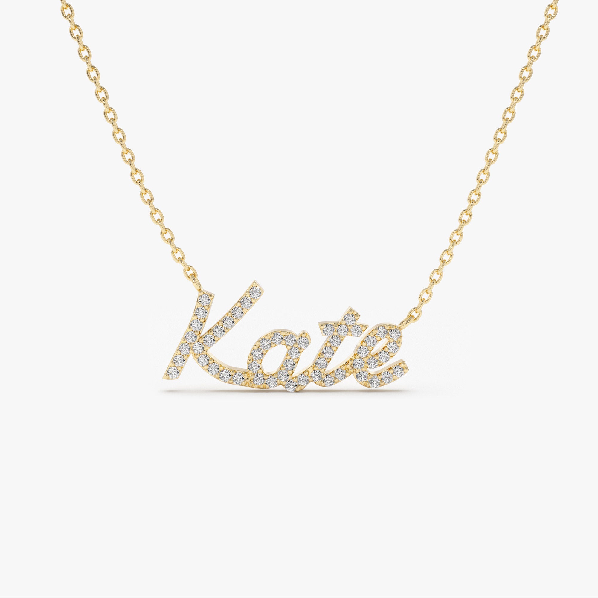 OBFJ1075 - 14k Personalized Diamond Name Necklace 1