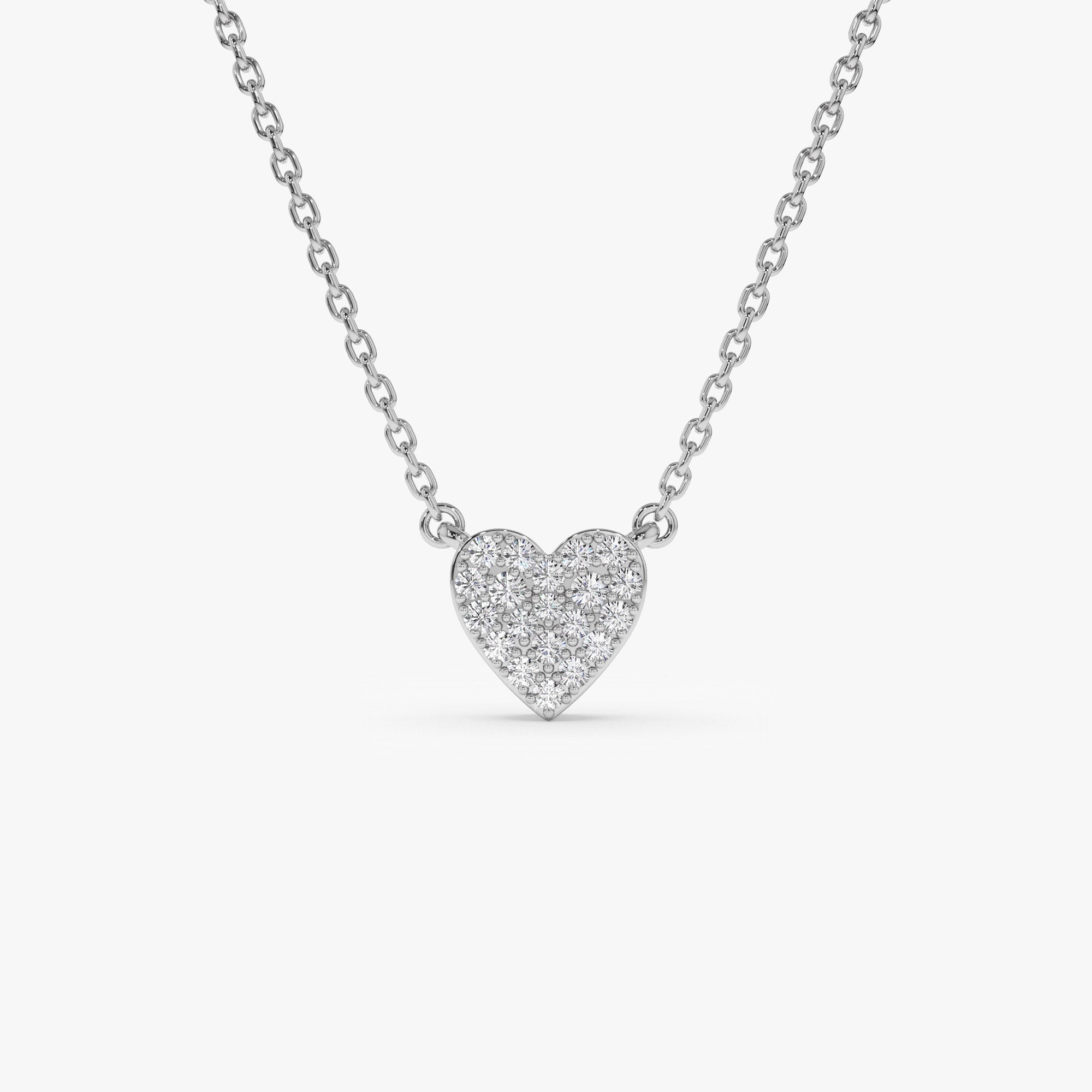 OBFJ1315 - 14k Gold Mini Heart Diamond Necklace 8