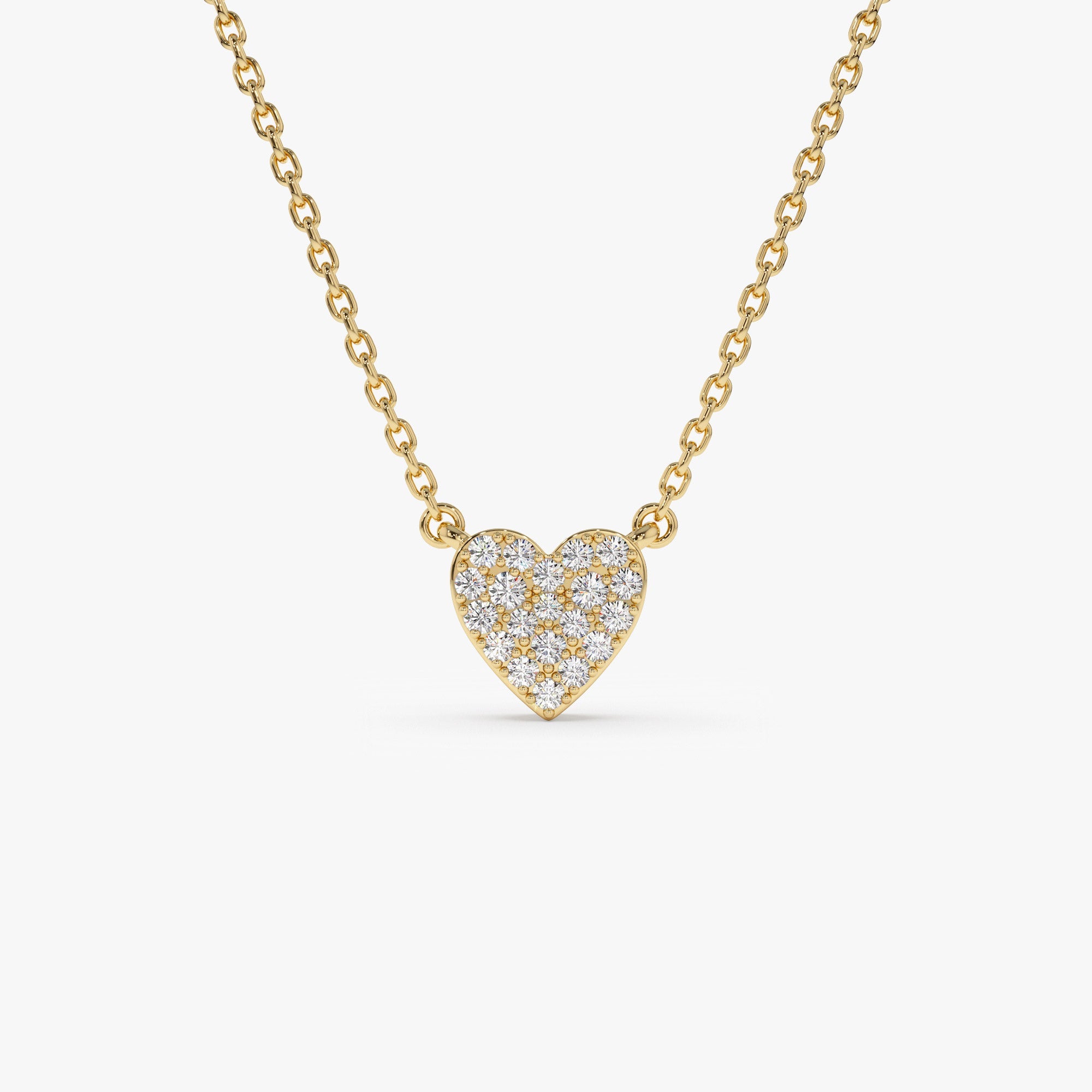 OBFJ1315 - 14k Gold Mini Heart Diamond Necklace 1