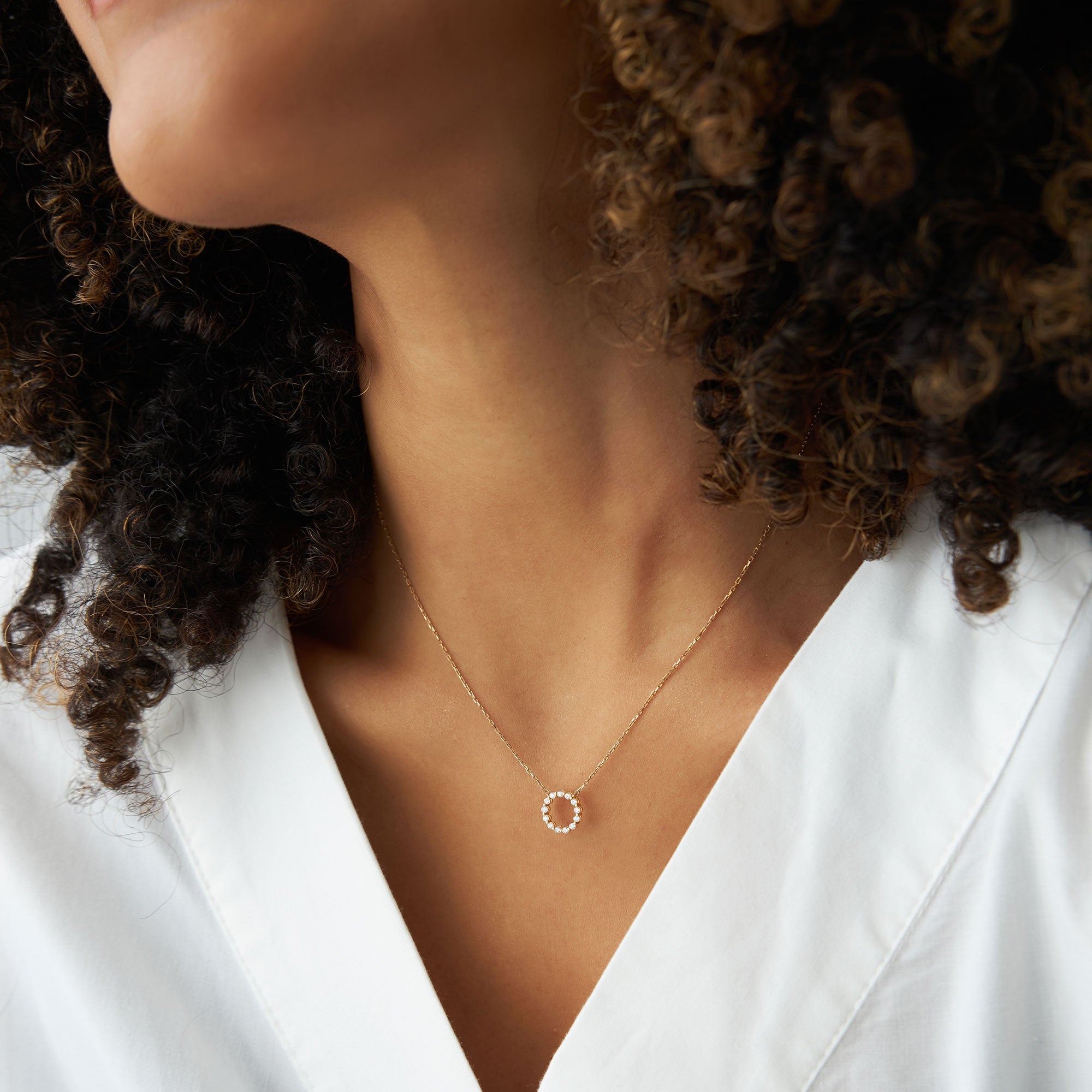 OBFJ1098 - 14k Diamond Circle of Life Necklace 0.25 ctw 4