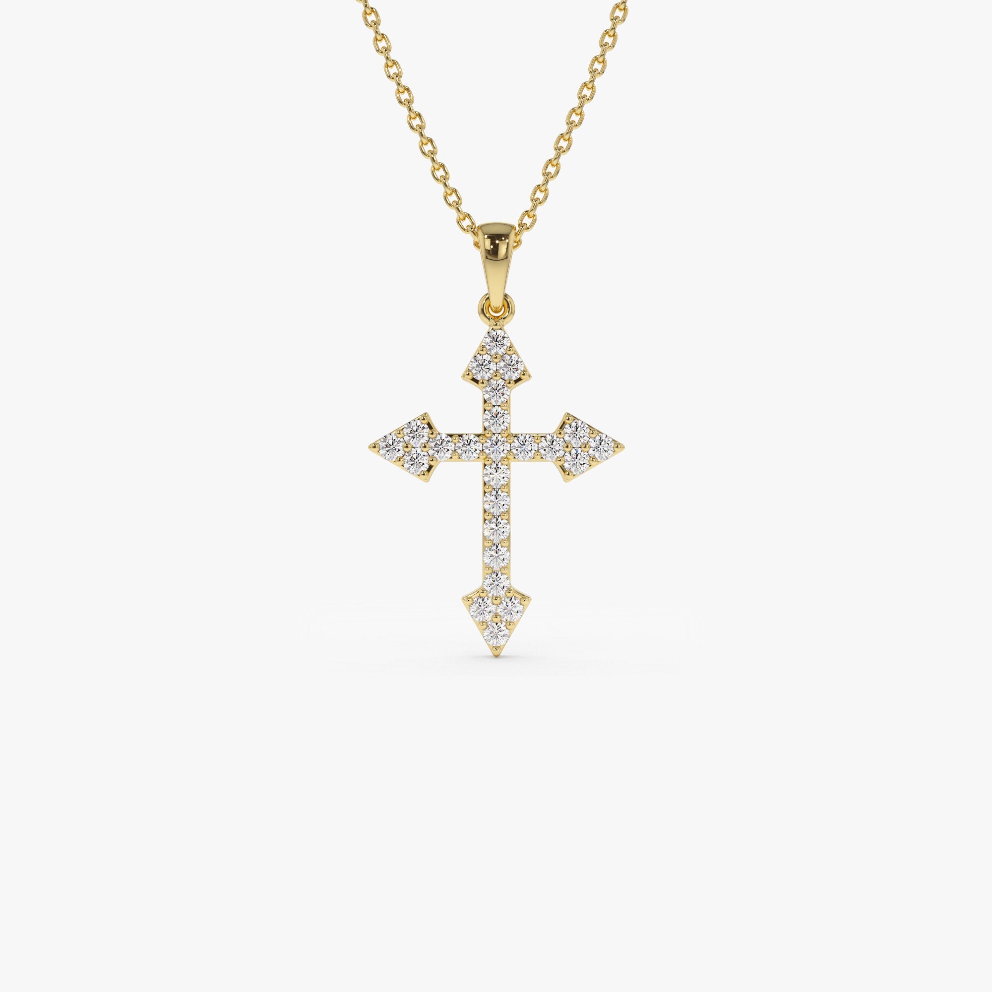 OBFJ1334 - 14k Diamond Cross Charm 0.45 ctw 1