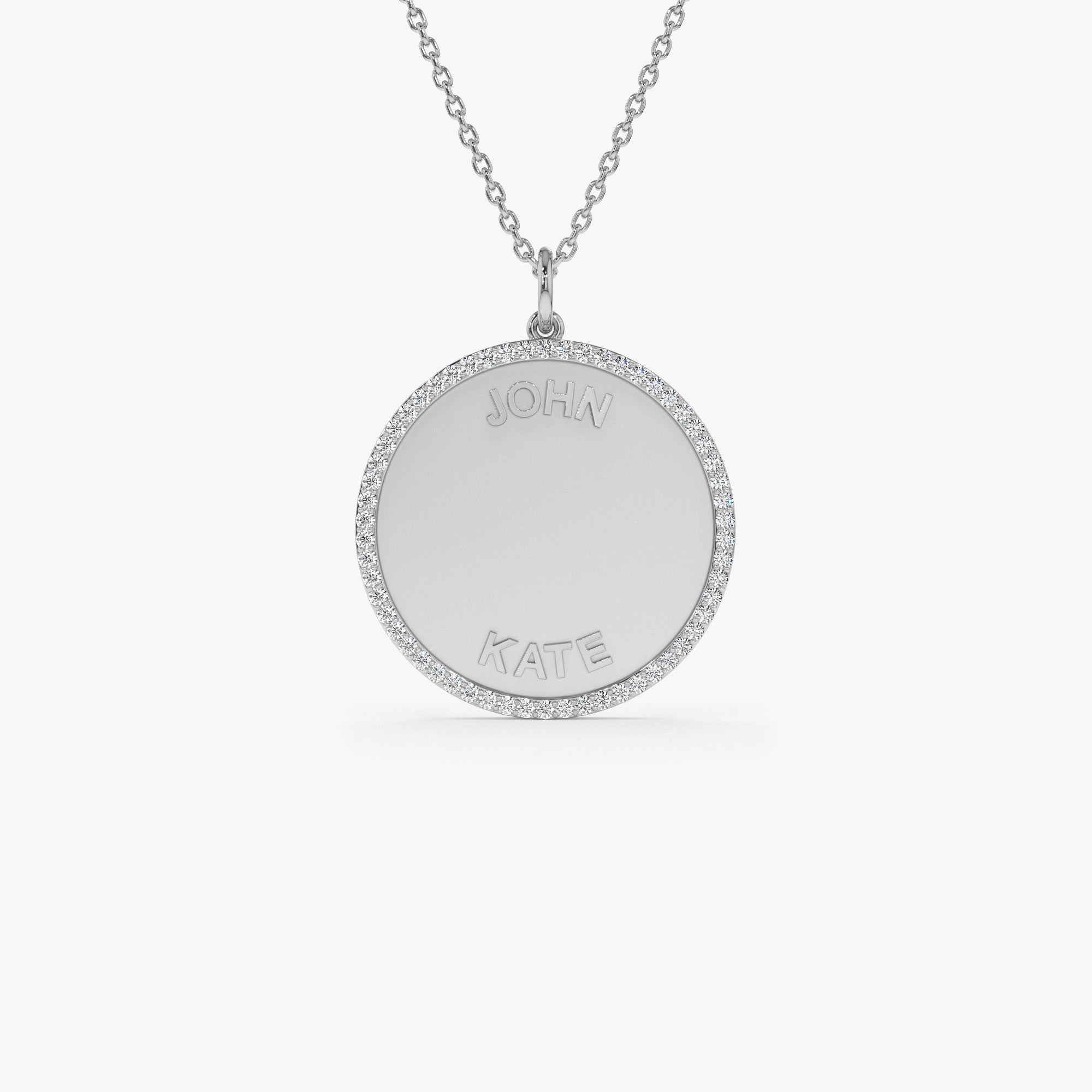 OBFJ1084 - 14k Personalized Diamond Medallion Necklace 7