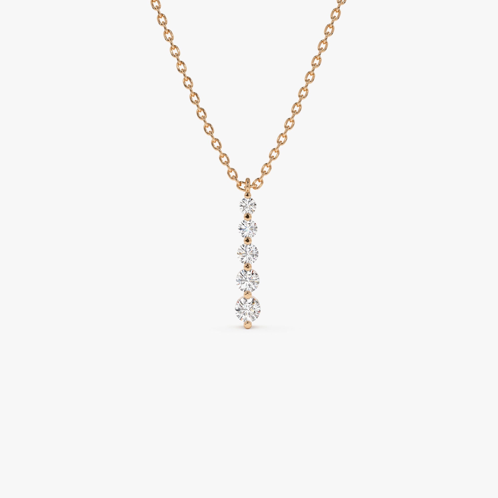 OBFJ1312 - 14k Gold Diamond Bar Necklace 5