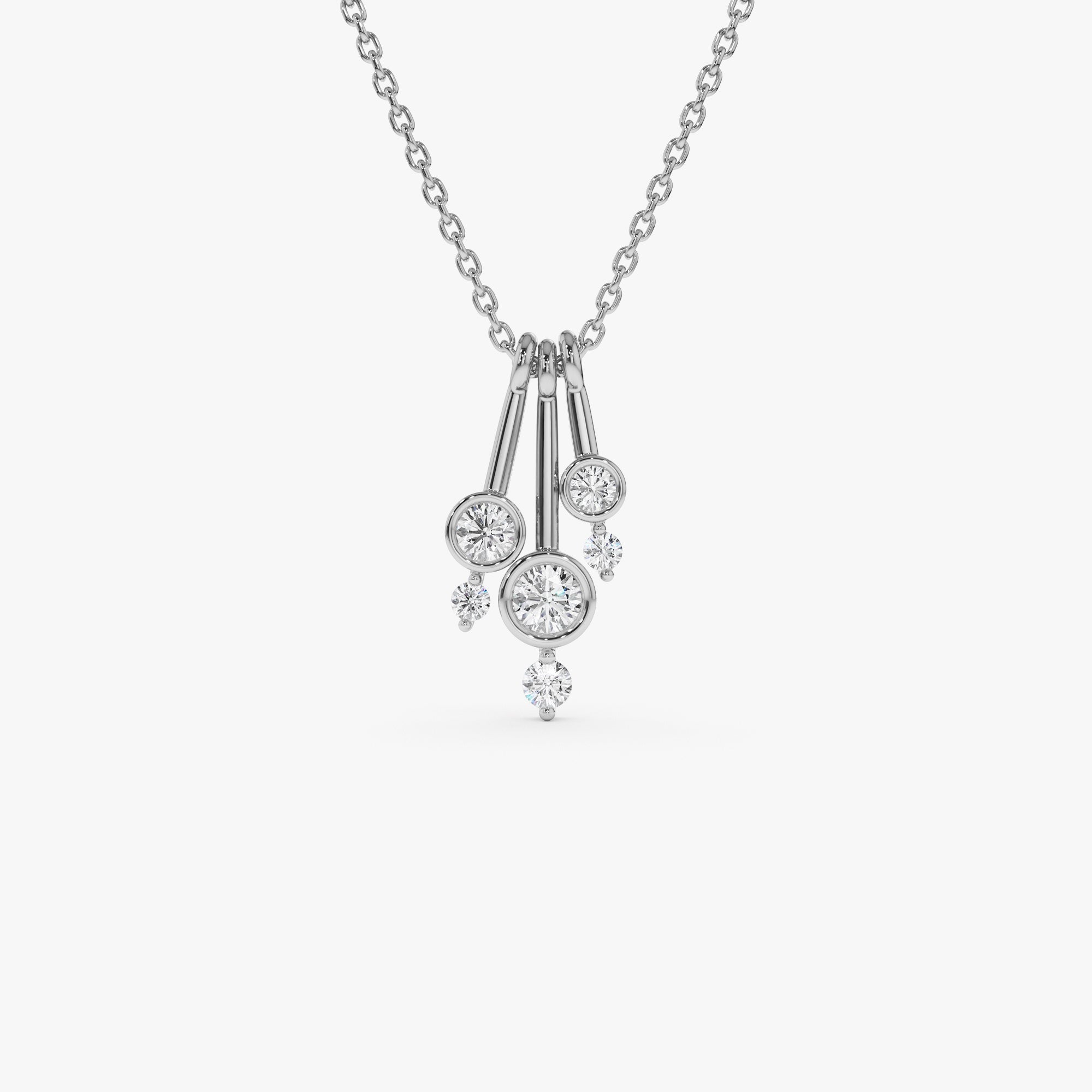 OBFJ0760 - 14k Multi Bezel Set Diamond Pendant 6
