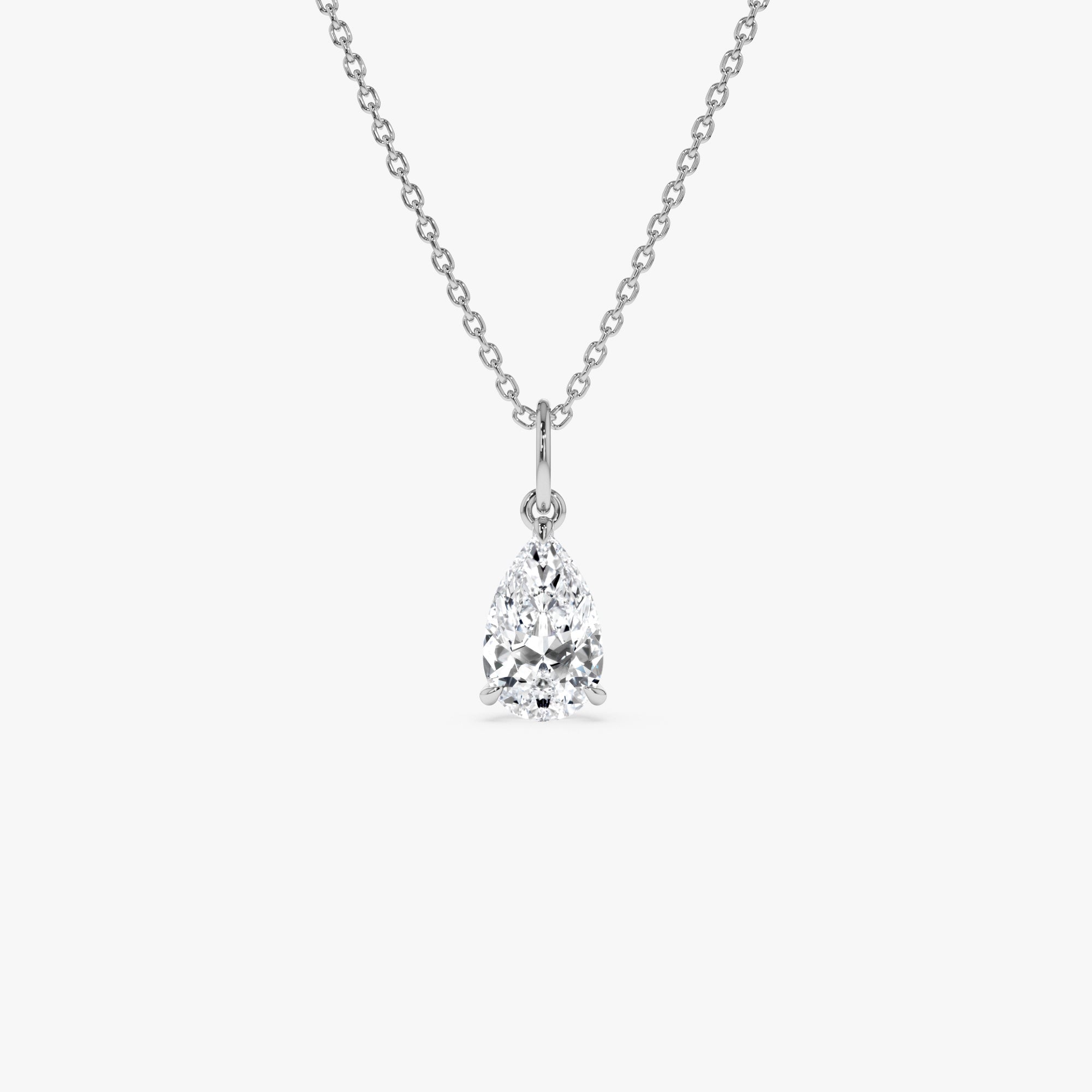 OBFJ0423 - 1.00 Ctw 14k Pear Shaped Lab Grown Diamond Classic Charm Necklace - Rita 6