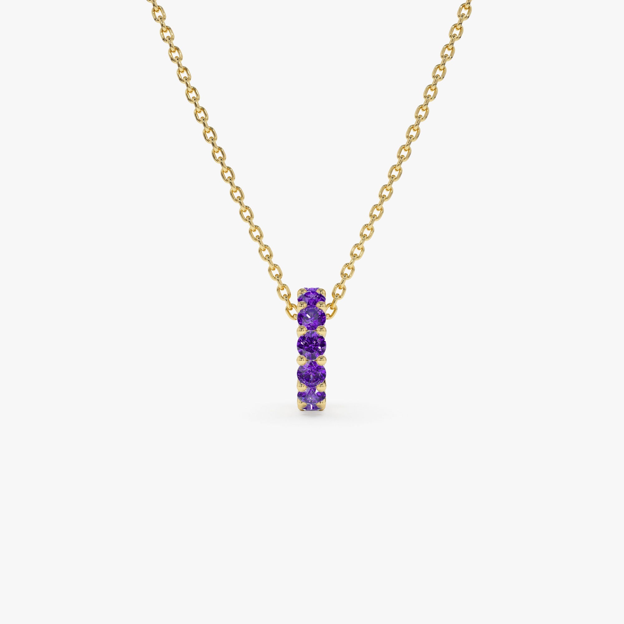 OBFJ0249 - 14k Amethyst Rondelle Charm 7