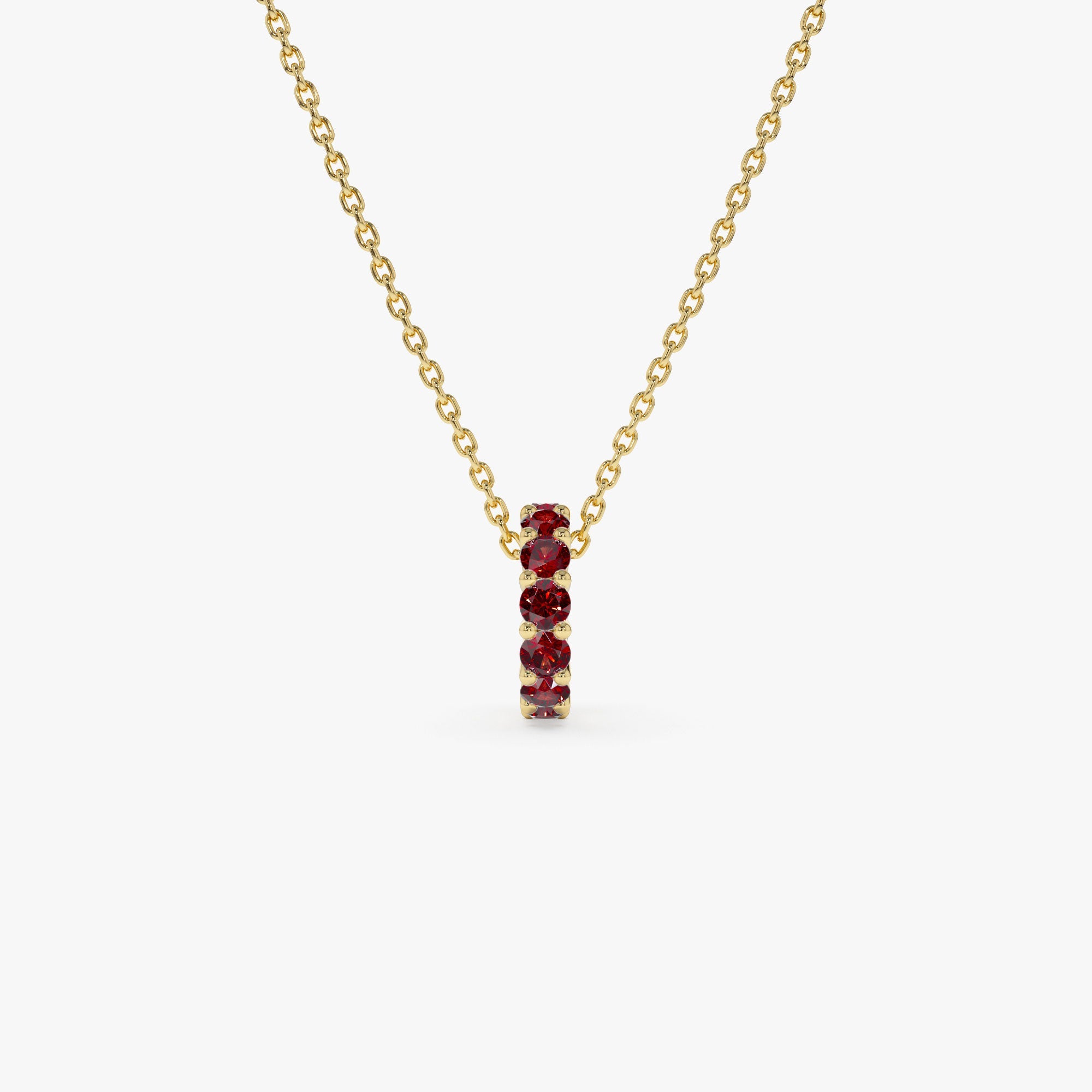 OBFJ0250 - 14k Garnet Rondelle Charm 7