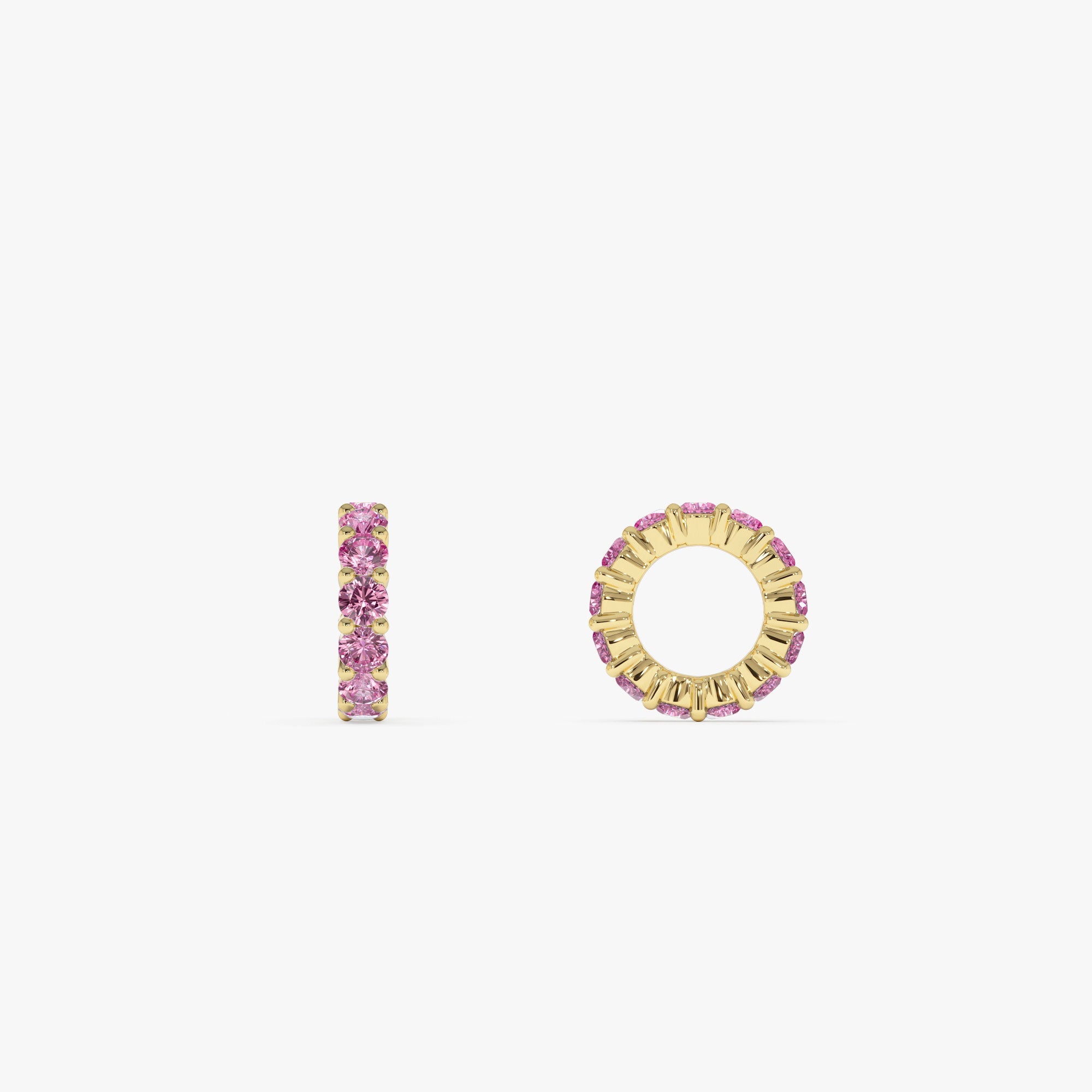 OBFJ0247 - 14k Pink Sapphire Rondelle Charm 1