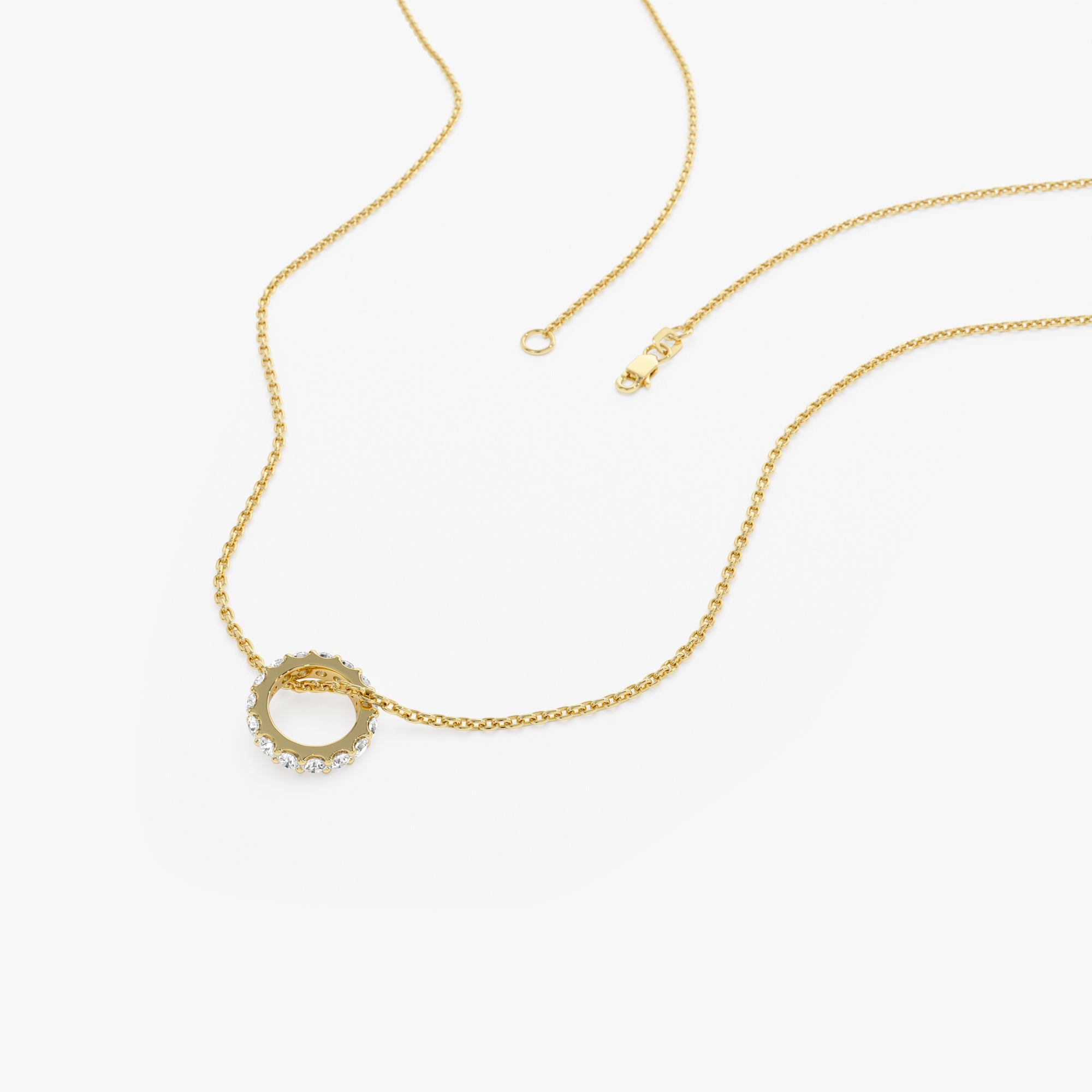 OBFJ0256 - 14k Mini Rondelle Charm in Lab Grown Diamond 8