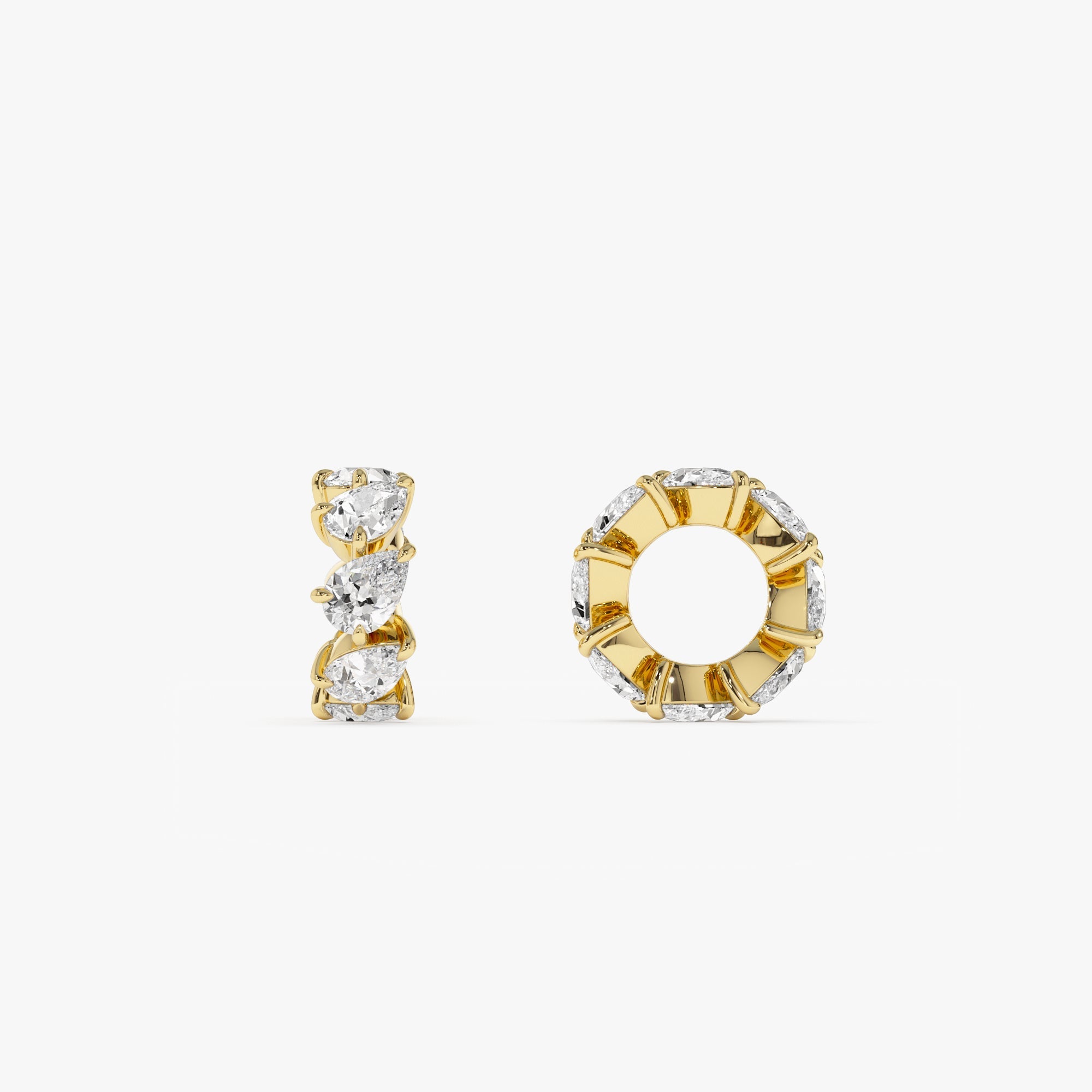 OBFJ0255 - 0.73 Ctw 14k Pear Shape Lab Grown Diamond Big Bead Charm - Tilia 1
