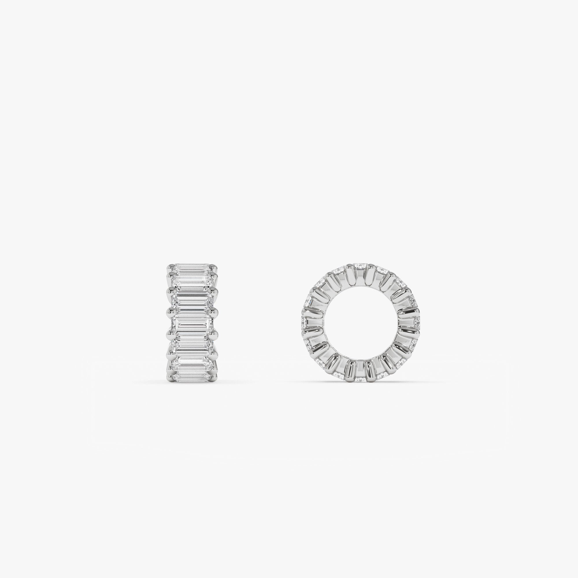 OBFJ0244 - 0.80 Ctw 14k Prong Setting Lab Grown Baguette Diamond Rondelle Charm - Velda 2