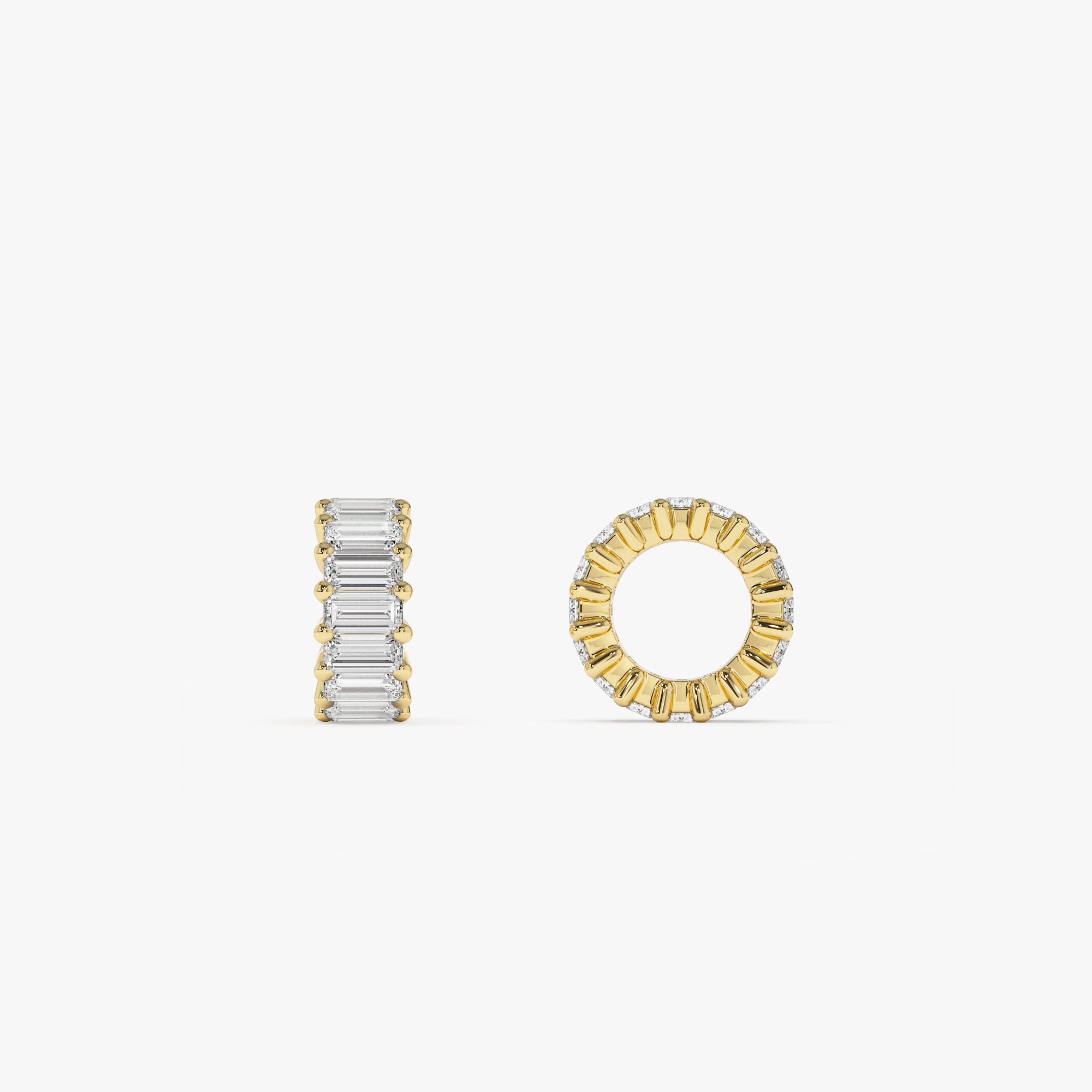 OBFJ0244 - 0.80 Ctw 14k Prong Setting Lab Grown Baguette Diamond Rondelle Charm - Velda 1