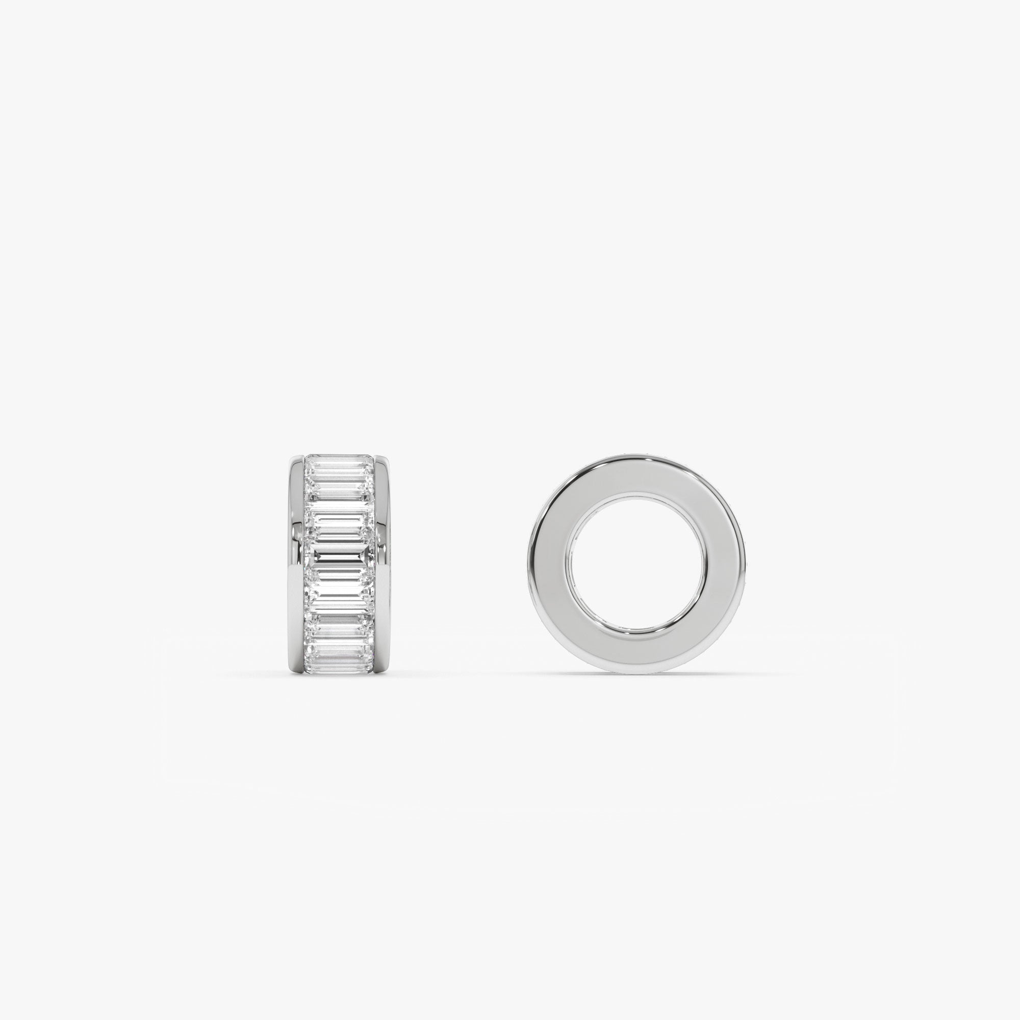 OBFJ0254 - 0.85 Ctw 14k Lab Grown Baguette Diamond Rondelle Charm - Verna 2