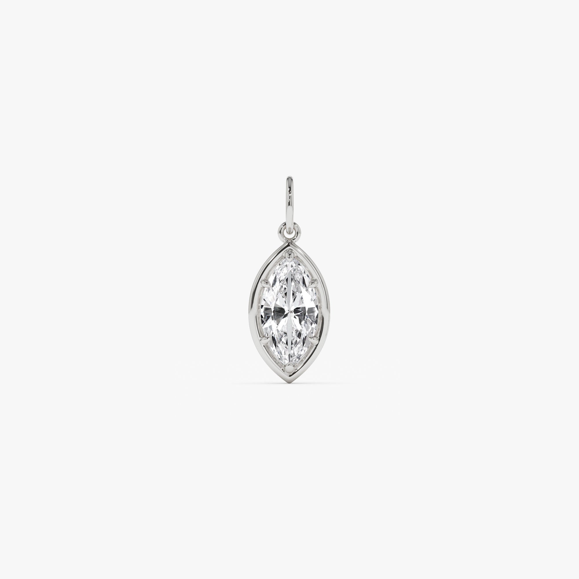 OBFJ0266 - 1 CTW 14k  Marquise Shape Lab Grown Diamond Pendant Necklace - Daku 4