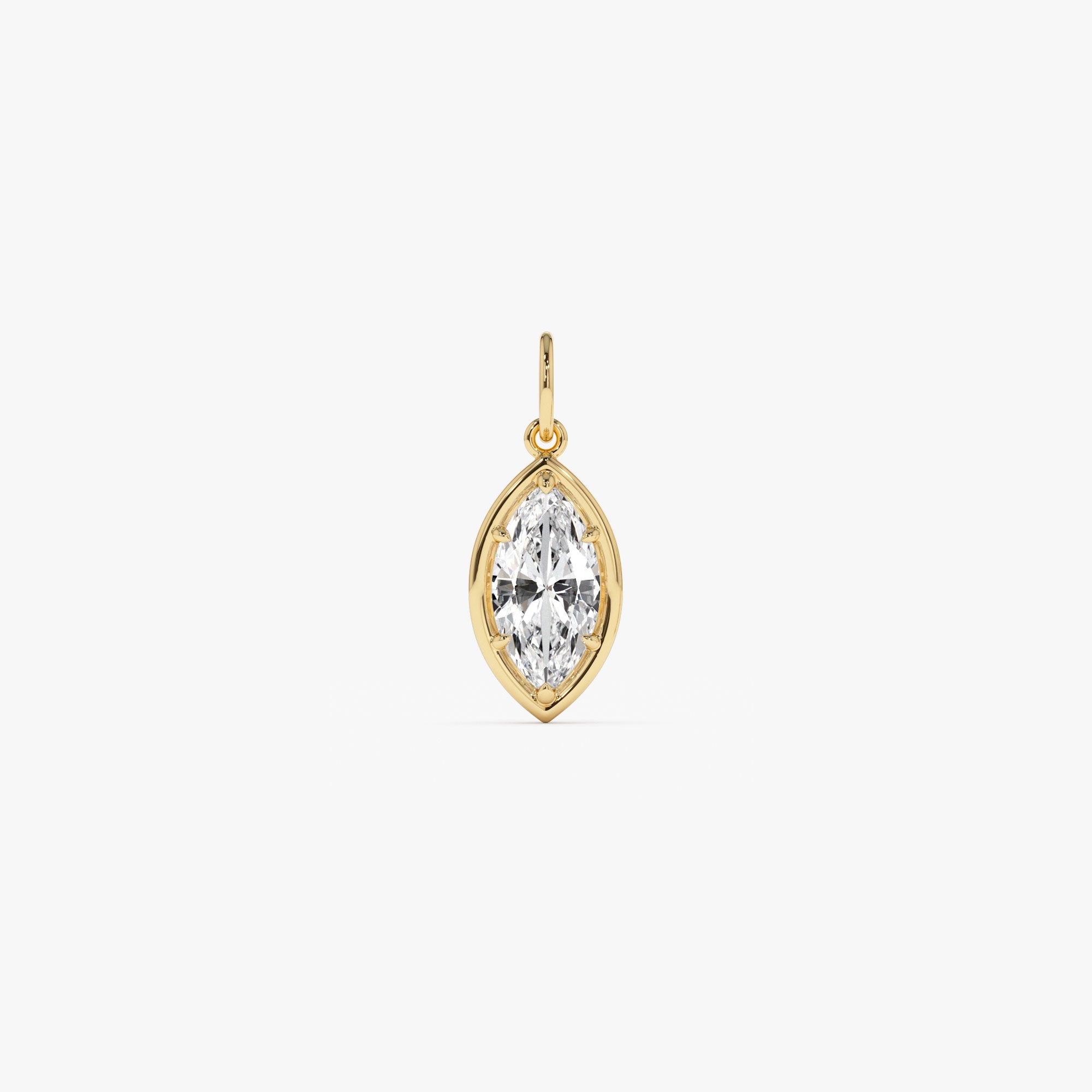 OBFJ0266 - 1 CTW 14k  Marquise Shape Lab Grown Diamond Pendant Necklace - Daku 5