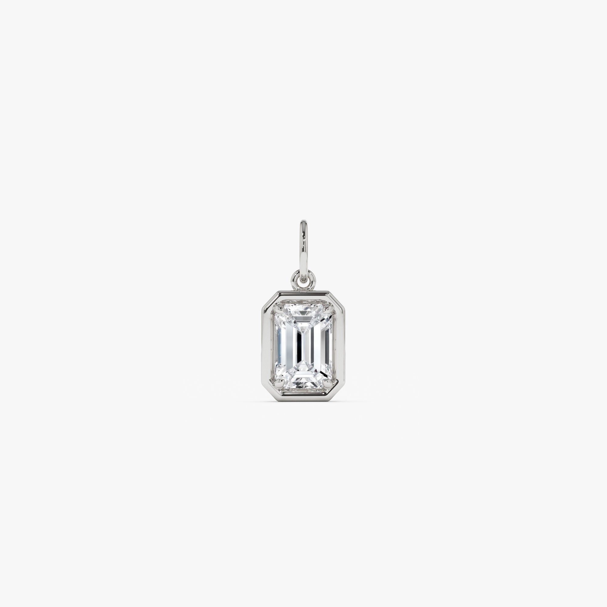 OBFJ0265 - 1 CTW 14k  Emerald Cut Lab Grown Diamond Pendant Necklace - Jarra 4
