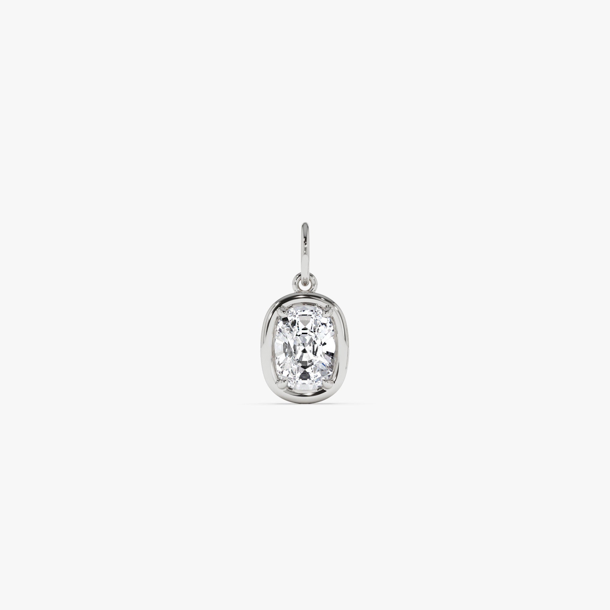 OBFJ0264 - 1 CTW 14k  Cushion Cut Lab Grown Diamond Pendant Necklace - Karri 4