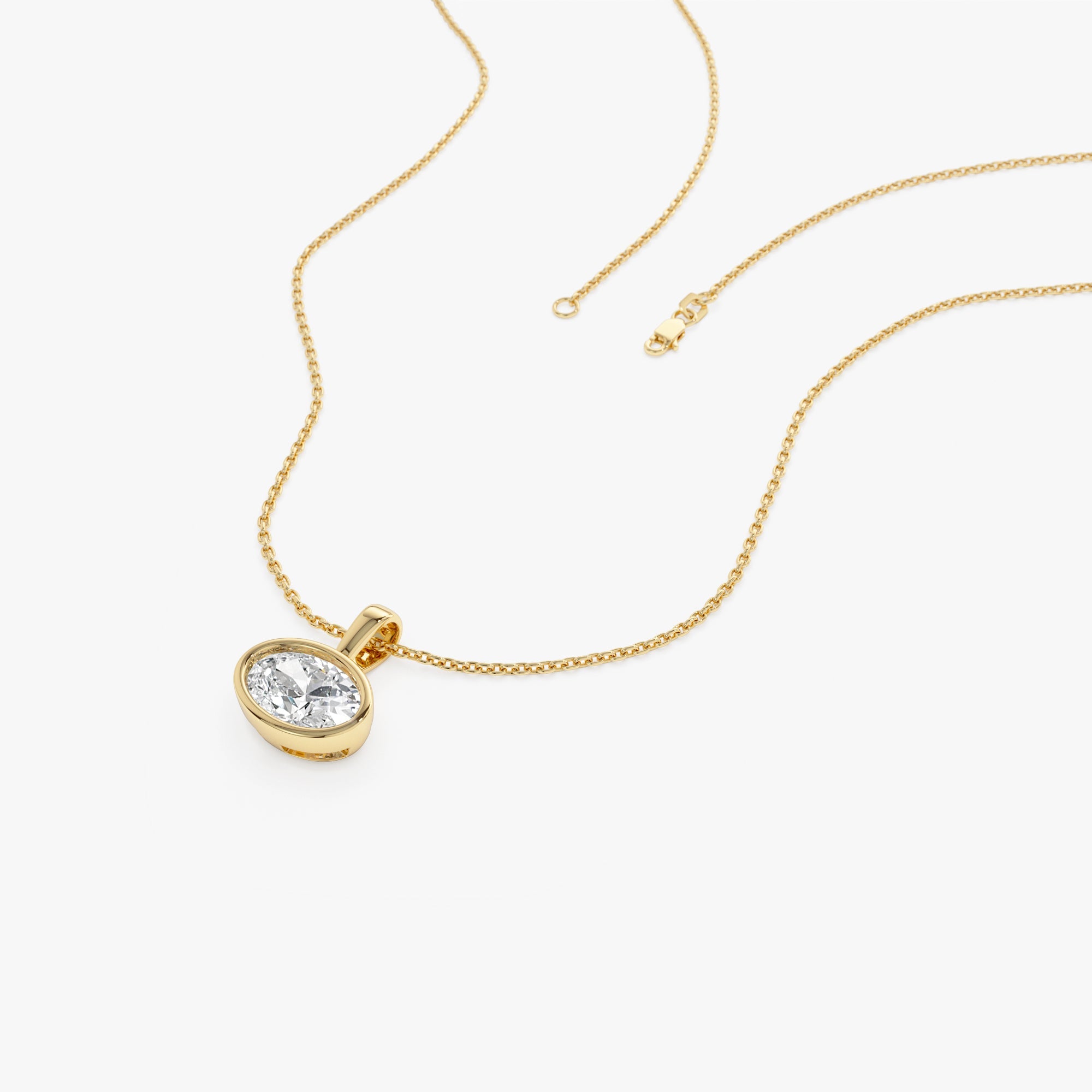 OBFJ0257 - 1 CTW 14K West to East Oval Shape Lab Grown Diamond Charm - Yana 3