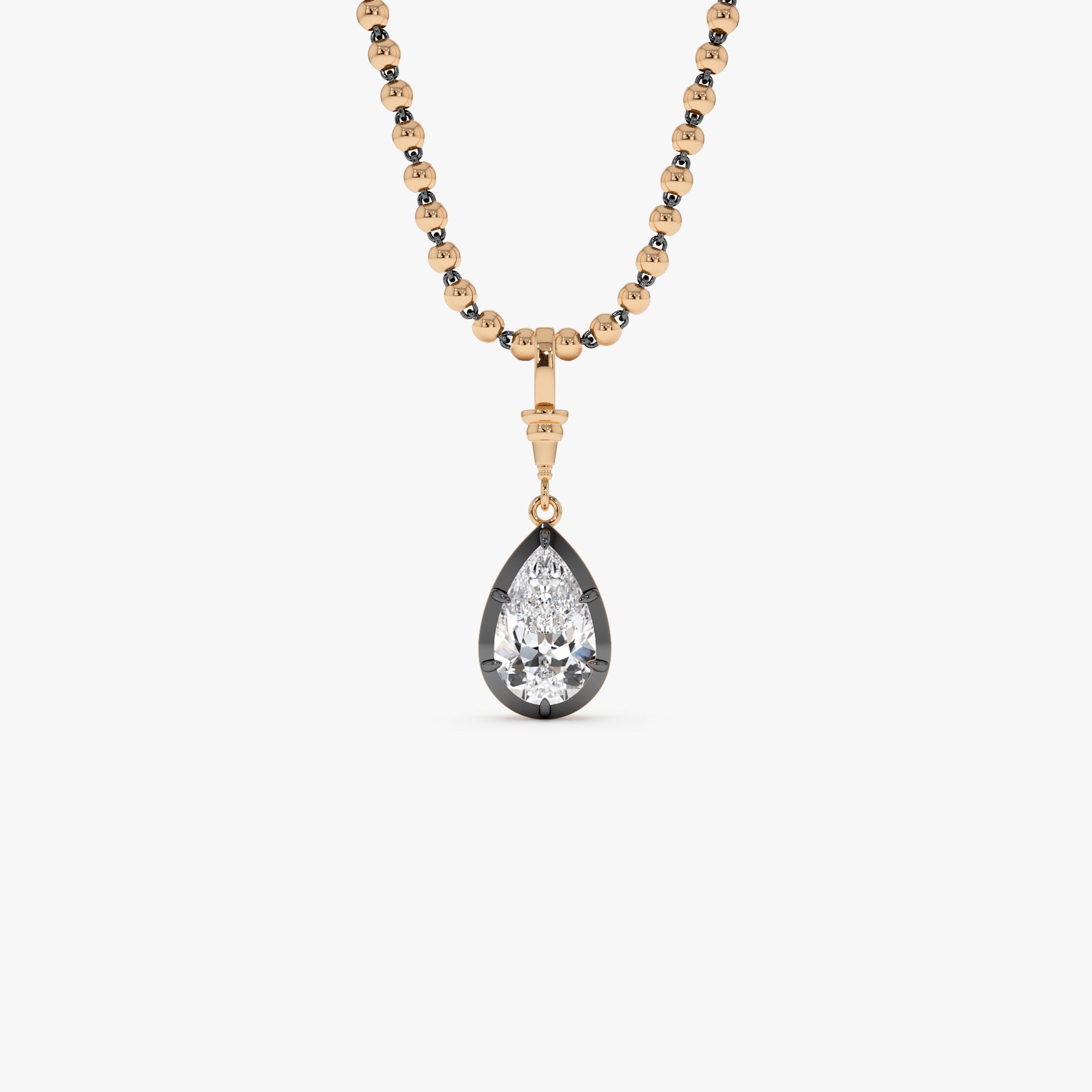 OBFJ0274 - 2 CTW 14K Vintage Inspired Pear Shape Lab Grown Diamond Charm - Mabel 2