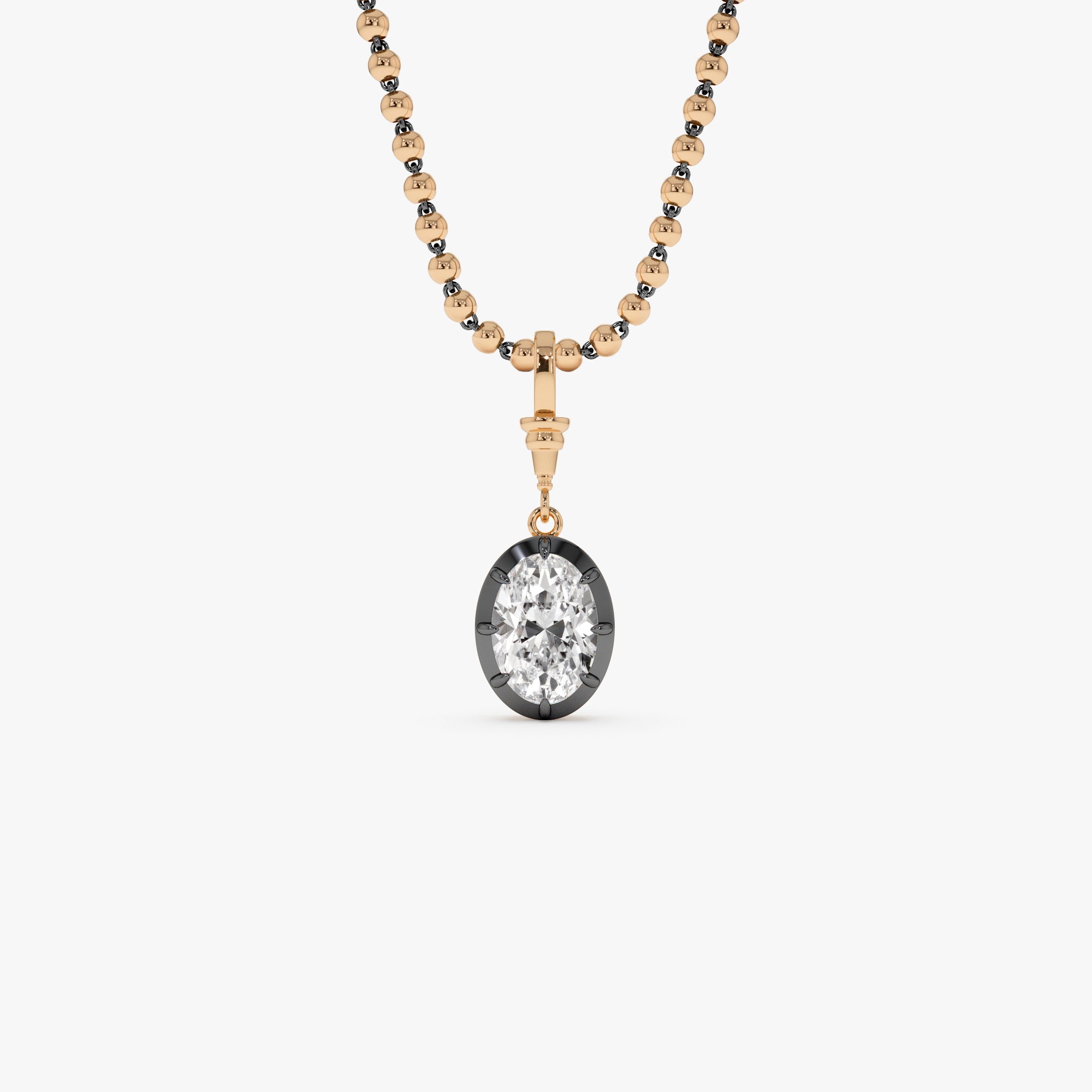 OBFJ0273 - 2 CTW 14K Vintage Inspired Oval Shape Lab Grown Diamond Charm - Mabel 2