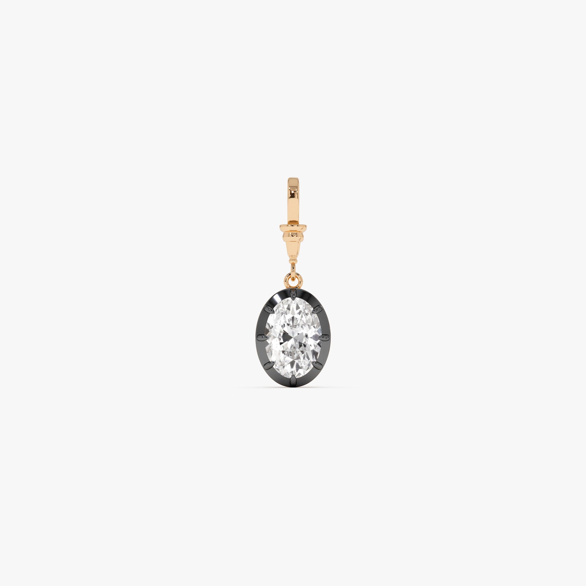 OBFJ0273 - 2 CTW 14K Vintage Inspired Oval Shape Lab Grown Diamond Charm - Mabel 4