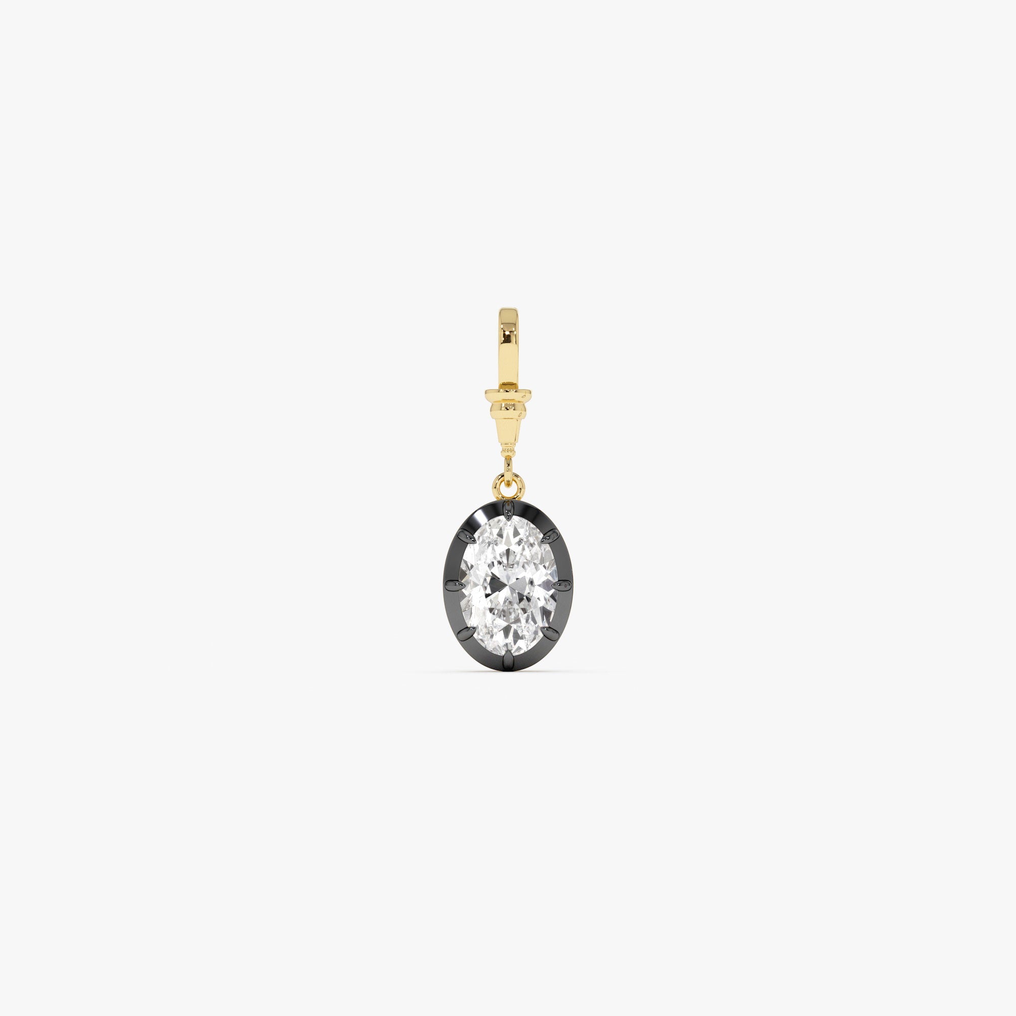 OBFJ0273 - 2 CTW 14K Vintage Inspired Oval Shape Lab Grown Diamond Charm - Mabel 3