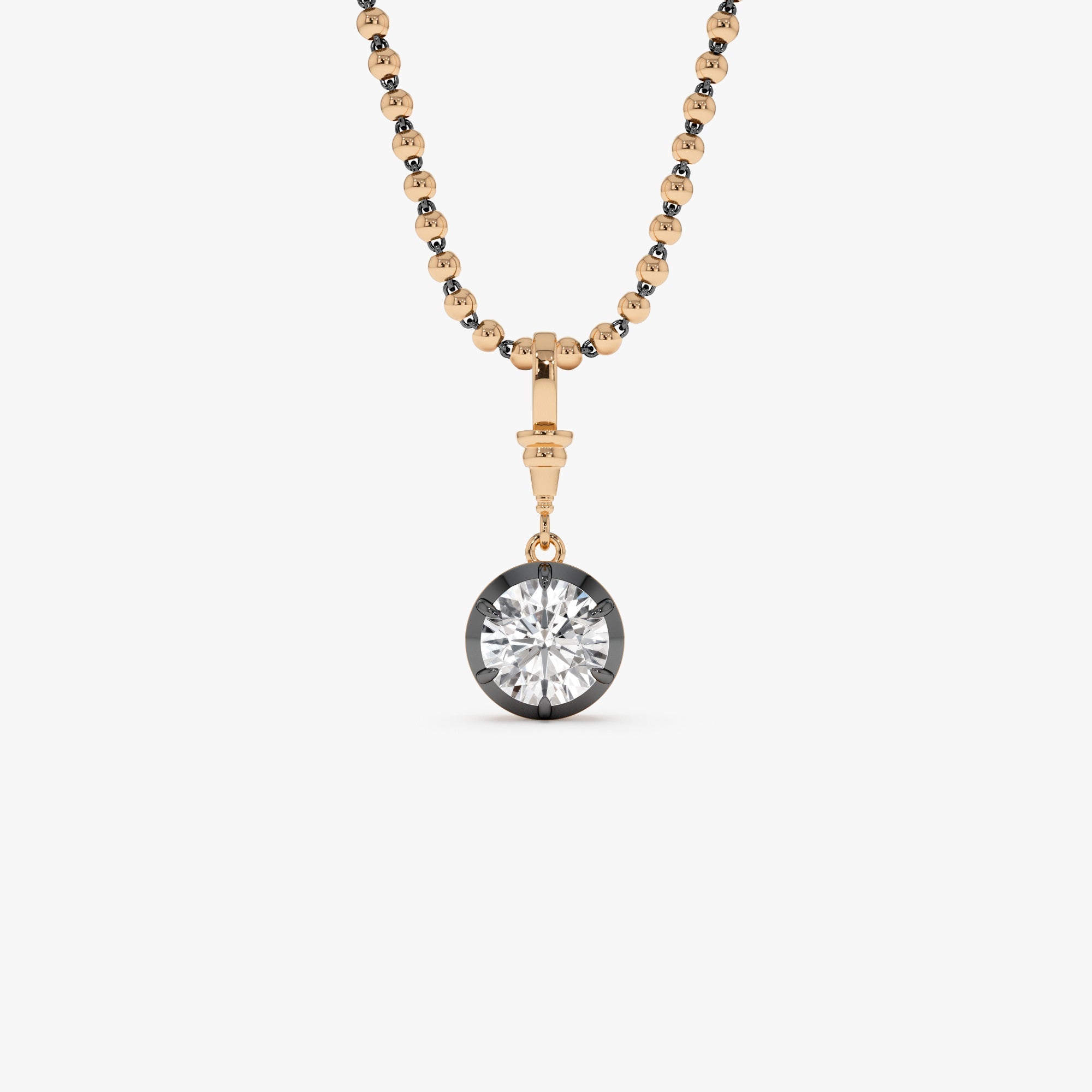 OBFJ0271 - 1.50 CTW 14K Vintage Inspired Round Shape Lab Grown Diamond Charm - Mabel 2