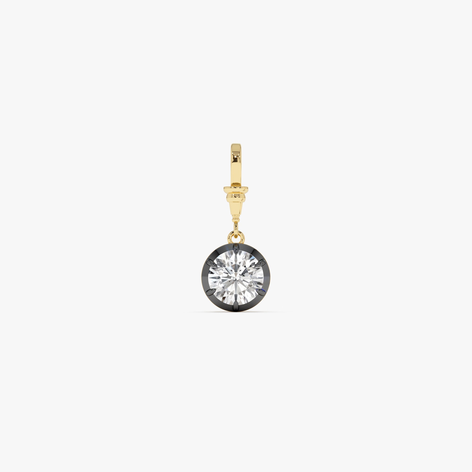 OBFJ0271 - 1.50 CTW 14K Vintage Inspired Round Shape Lab Grown Diamond Charm - Mabel 4