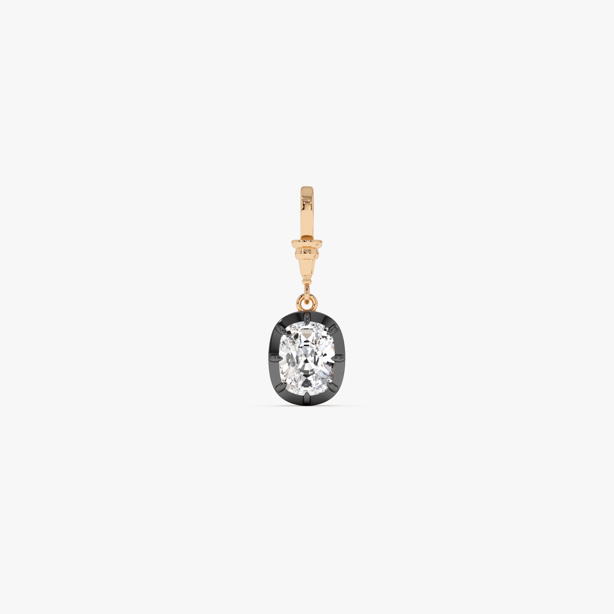 OBFJ0270 - 2 CTW 14K Vintage Inspired Elongated Cushion Cut Lab Grown Diamond Charm - Mabel 3